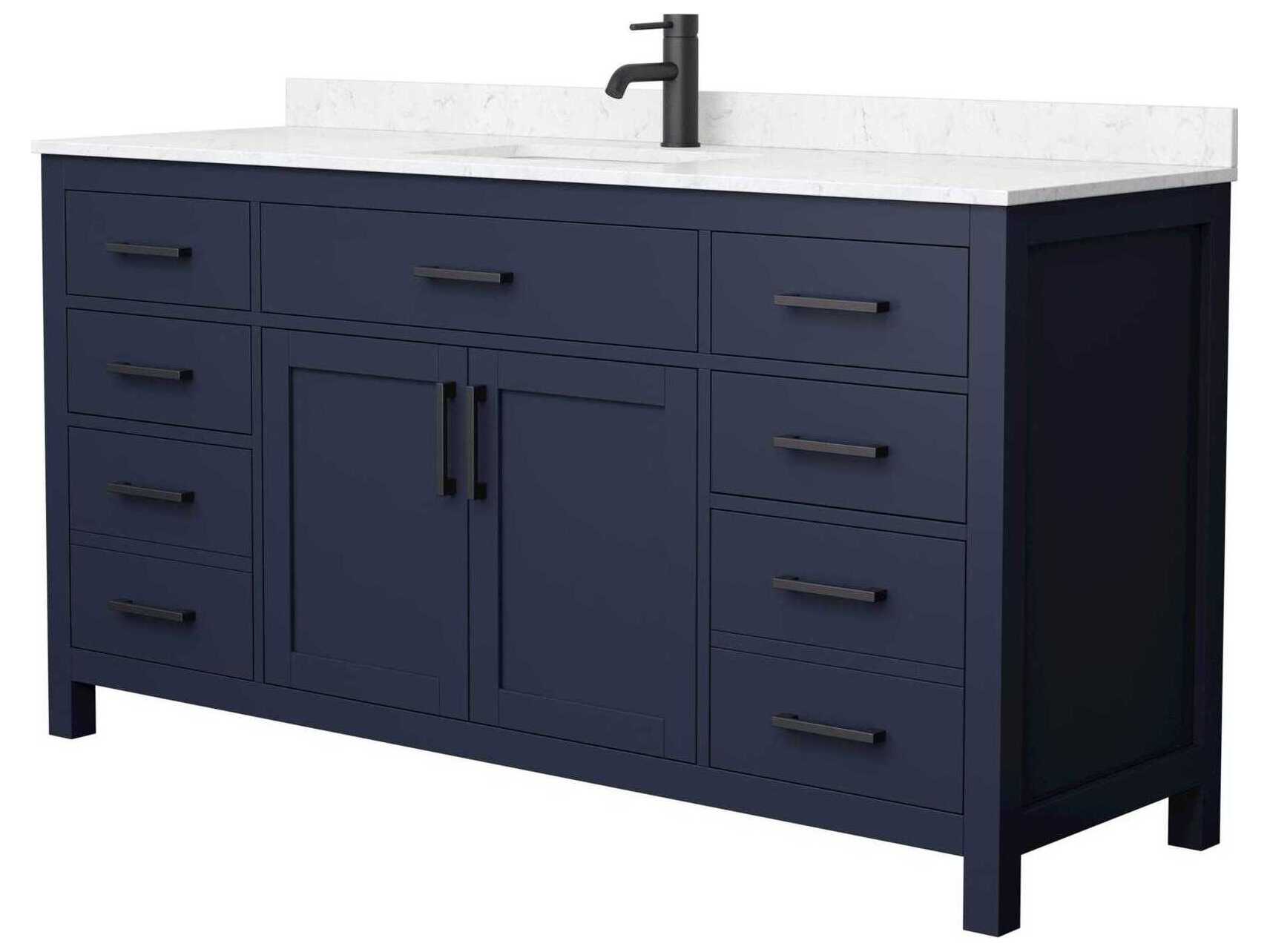 Wyndham Collection Beckett 66" Dark Blue Vanity