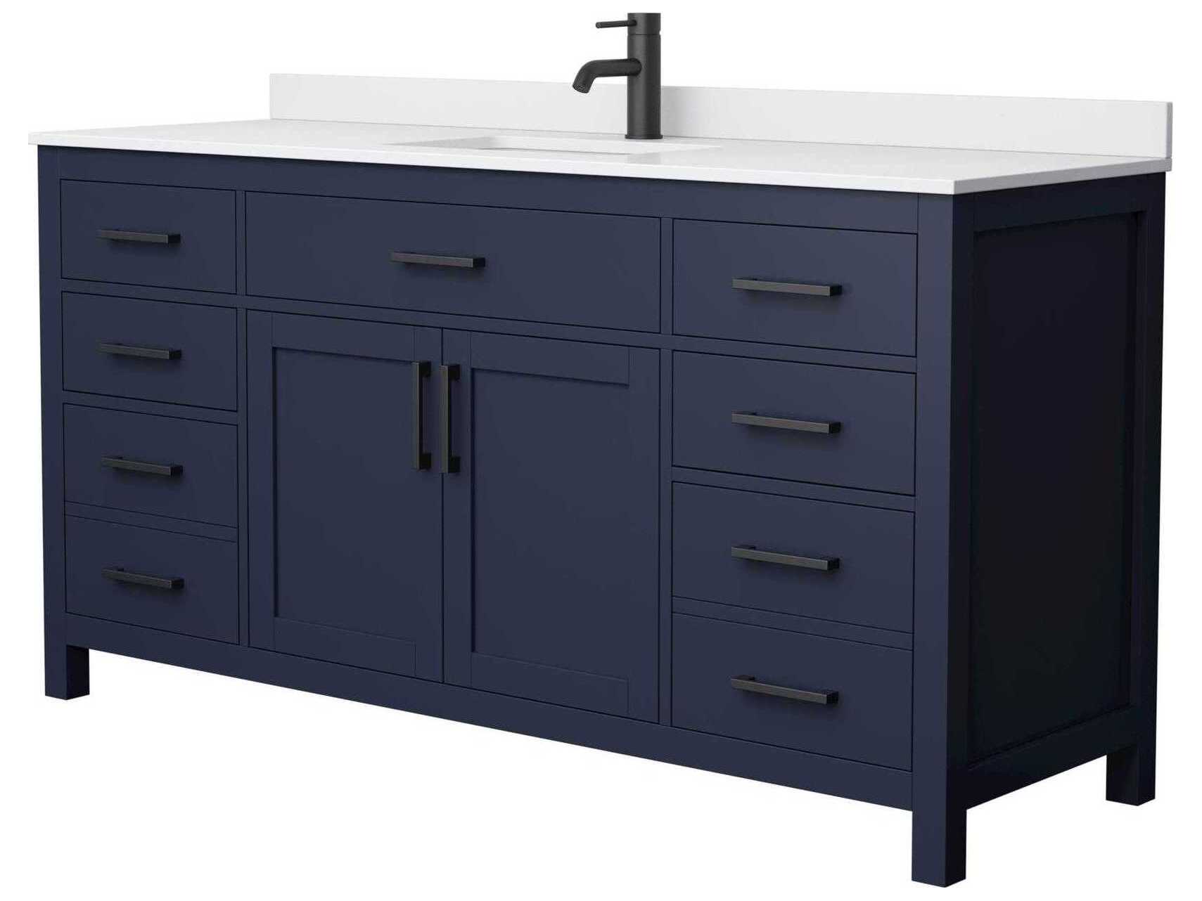 Wyndham Collection Beckett 66" Dark Blue Vanity