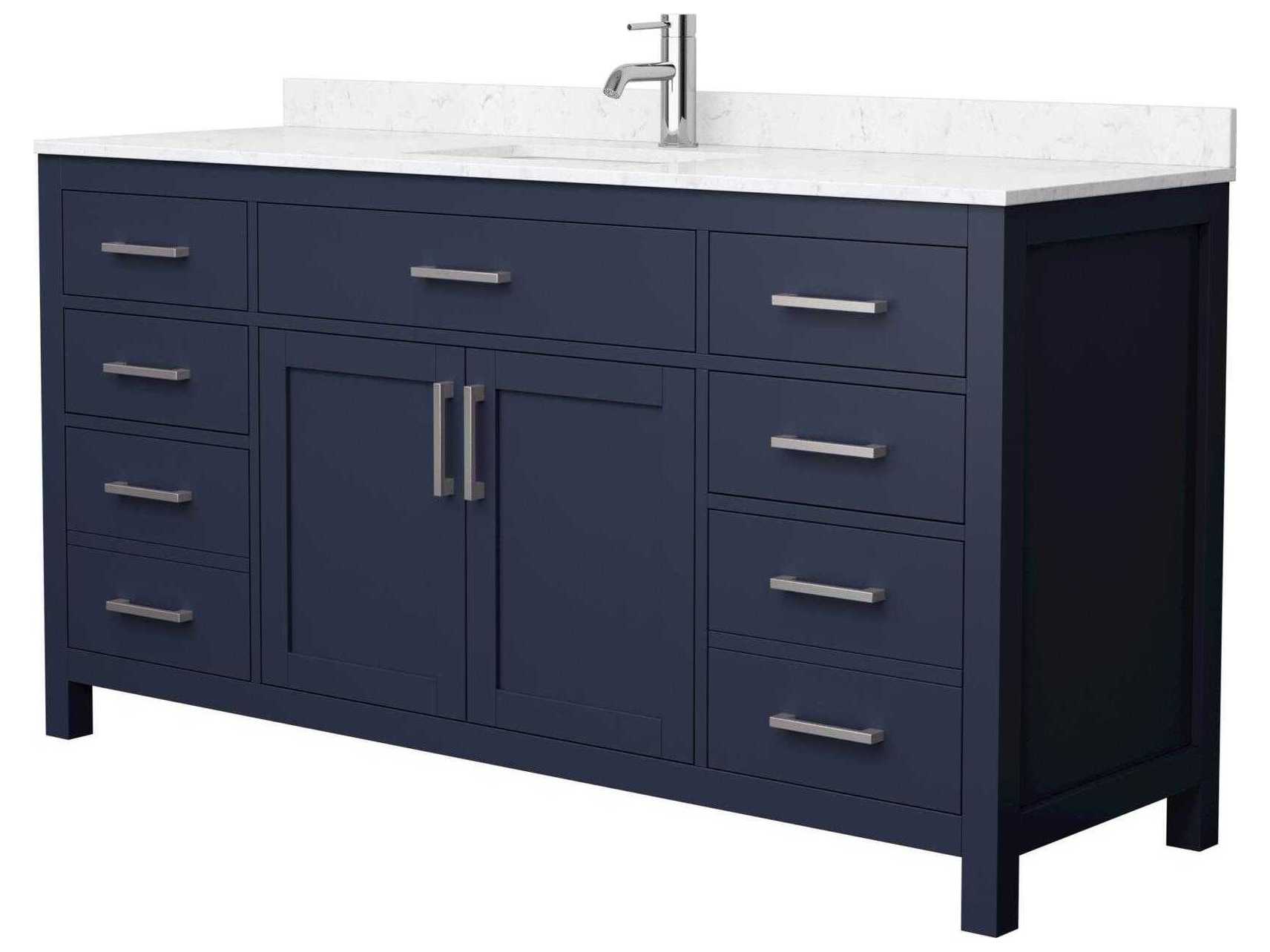 Wyndham Collection Beckett 66" Dark Blue Vanity