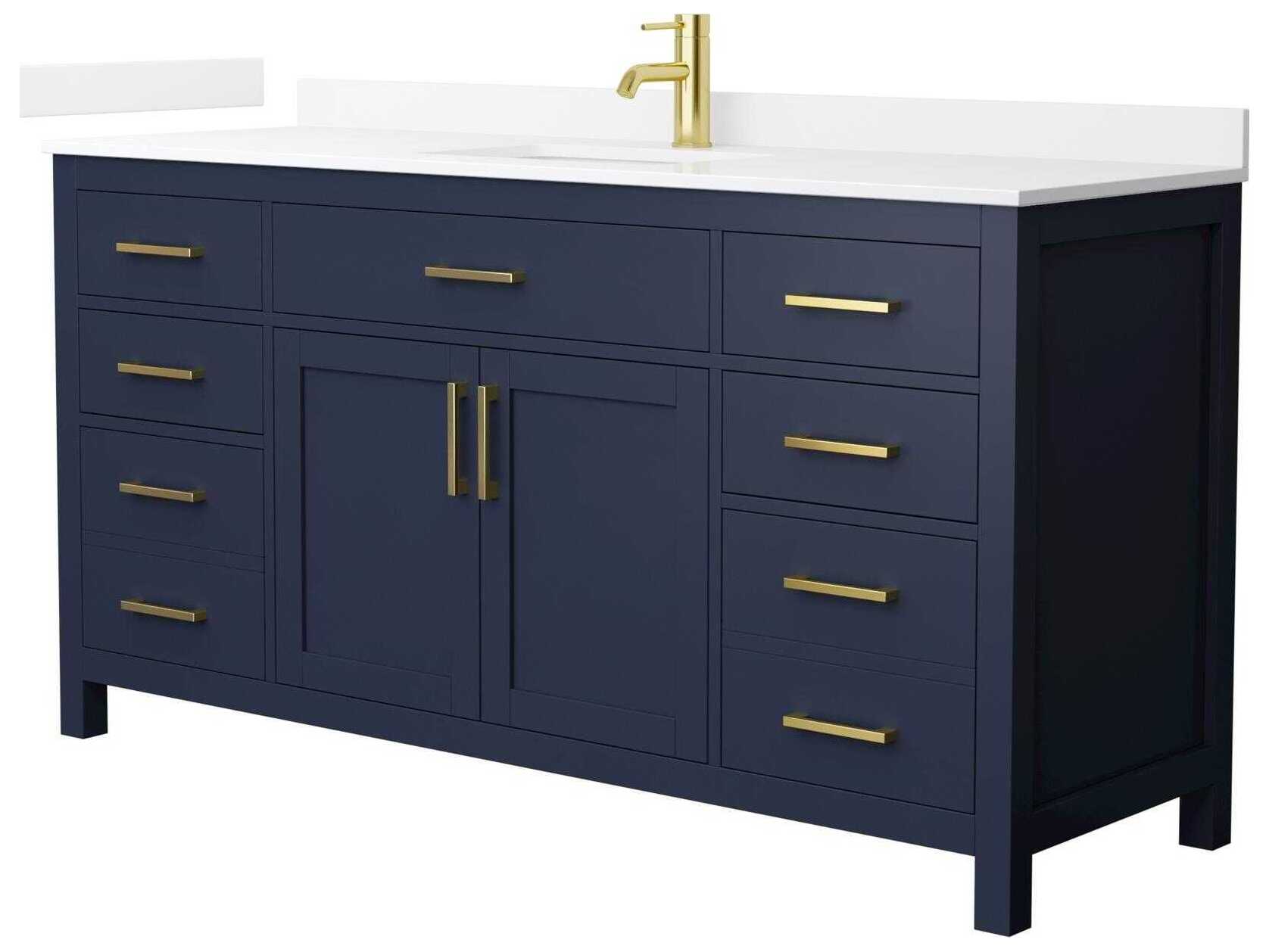 Wyndham Collection Beckett 66" Dark Blue Vanity