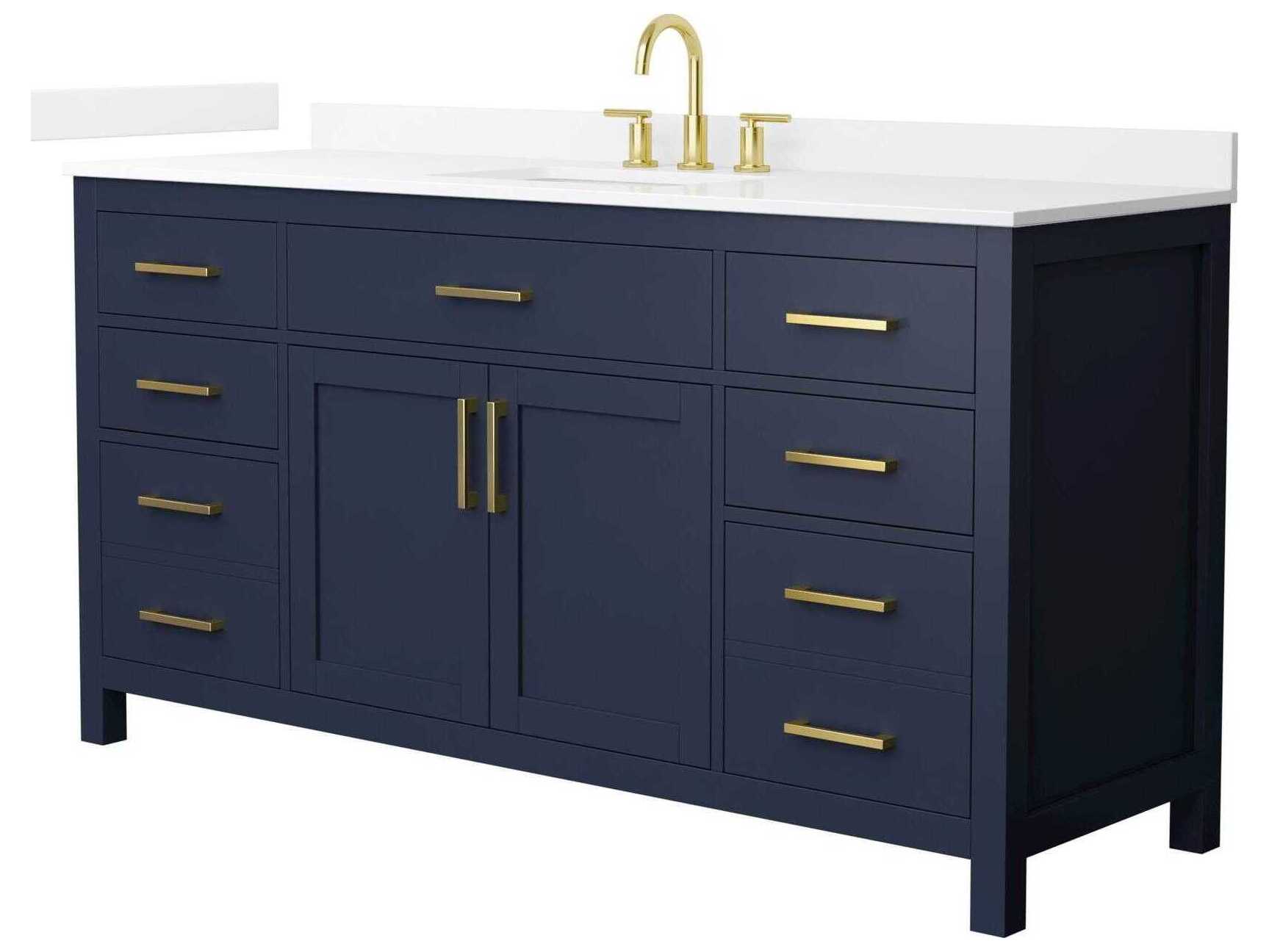 Wyndham Collection Beckett 66" Dark Blue Vanity