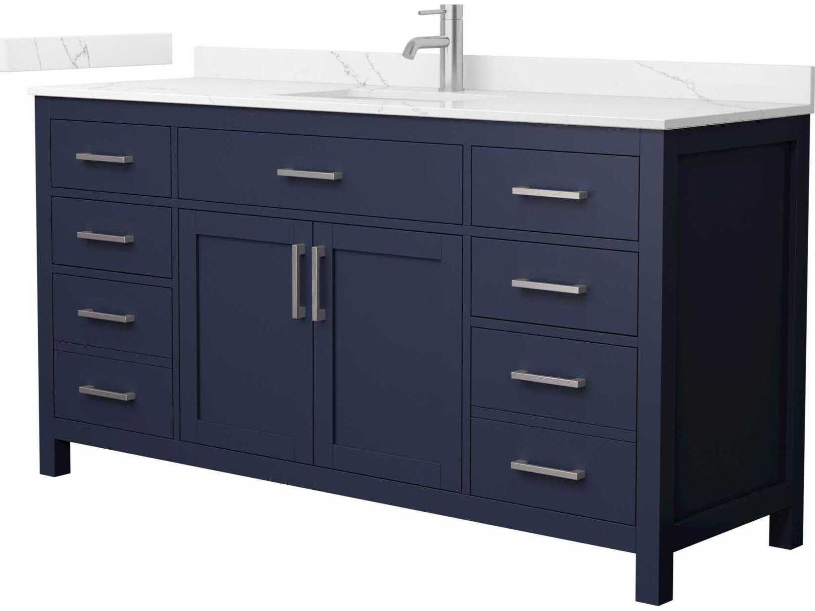 Wyndham Collection Beckett 66" Dark Blue Vanity