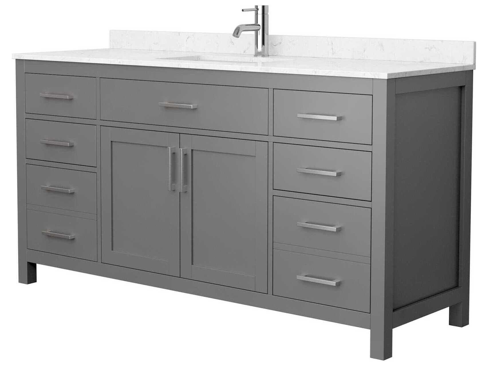 Wyndham Collection Beckett 66" Dark Gray Vanity