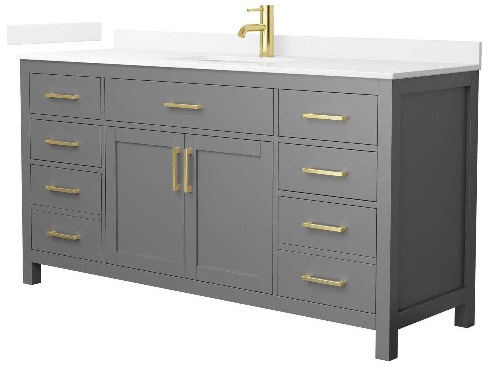 Wyndham Collection Beckett 66" Dark Gray Vanity