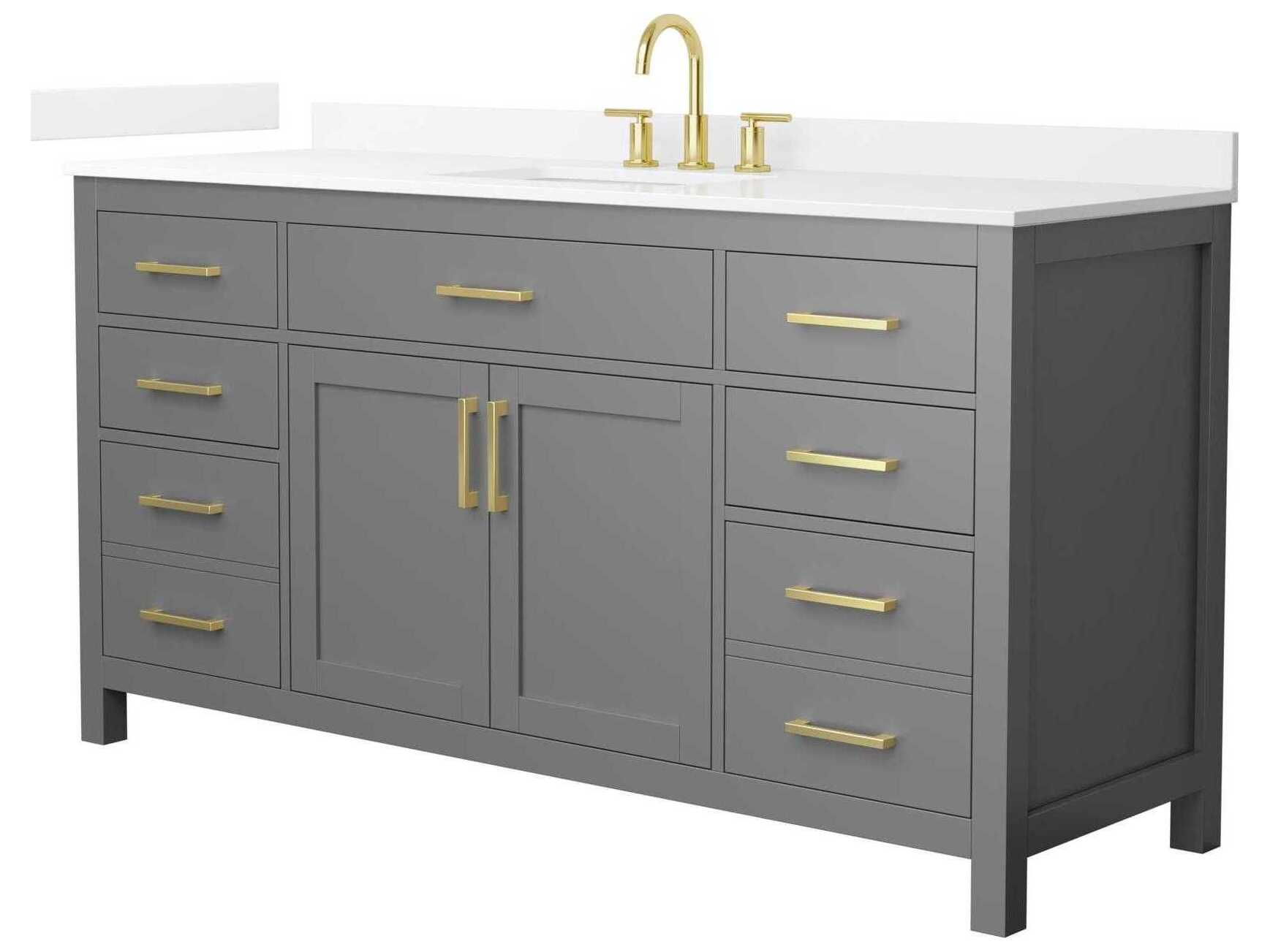 Wyndham Collection Beckett 66" Dark Gray Vanity