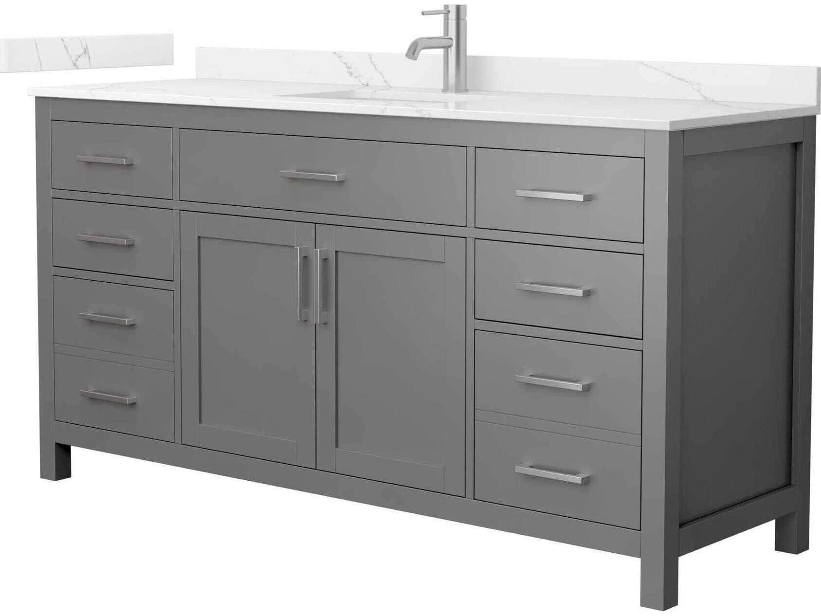 Wyndham Collection Beckett 66" Dark Gray Vanity