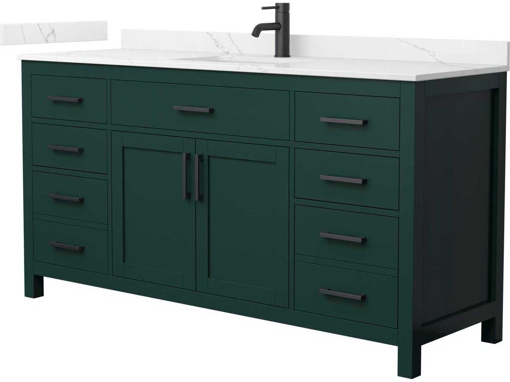 Wyndham Collection Beckett 66" Green Vanity