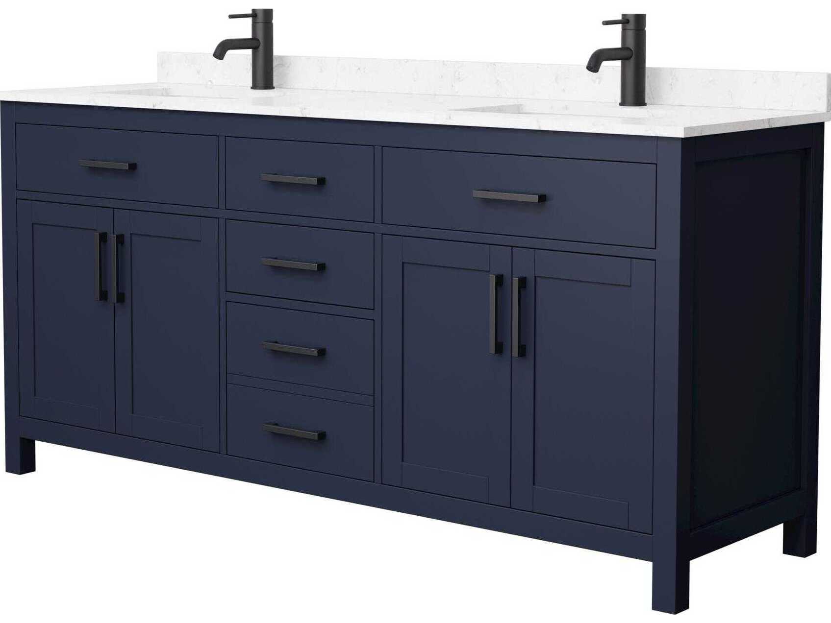 Wyndham Collection Beckett 72" Dark Blue Vanity