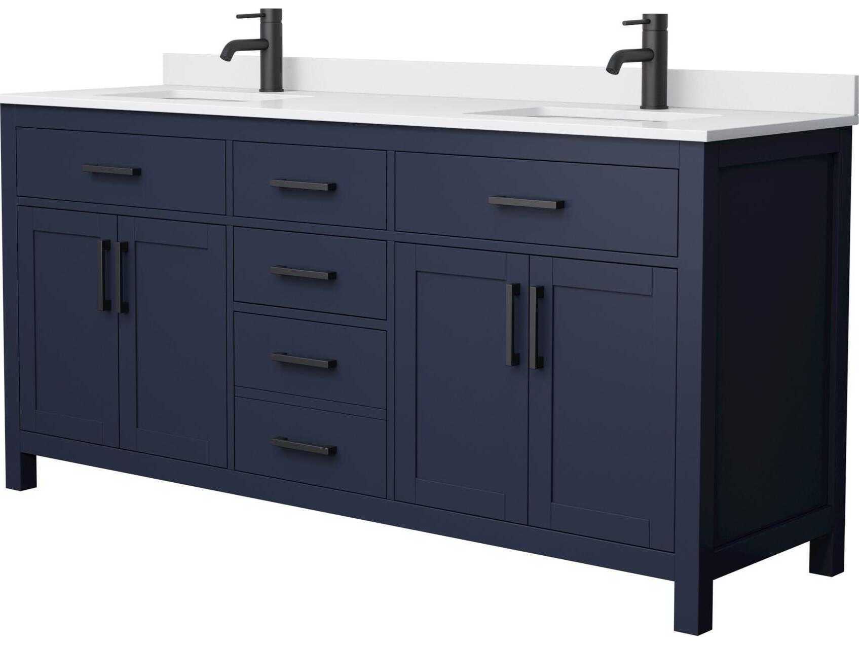 Wyndham Collection Beckett 72" Dark Blue Vanity