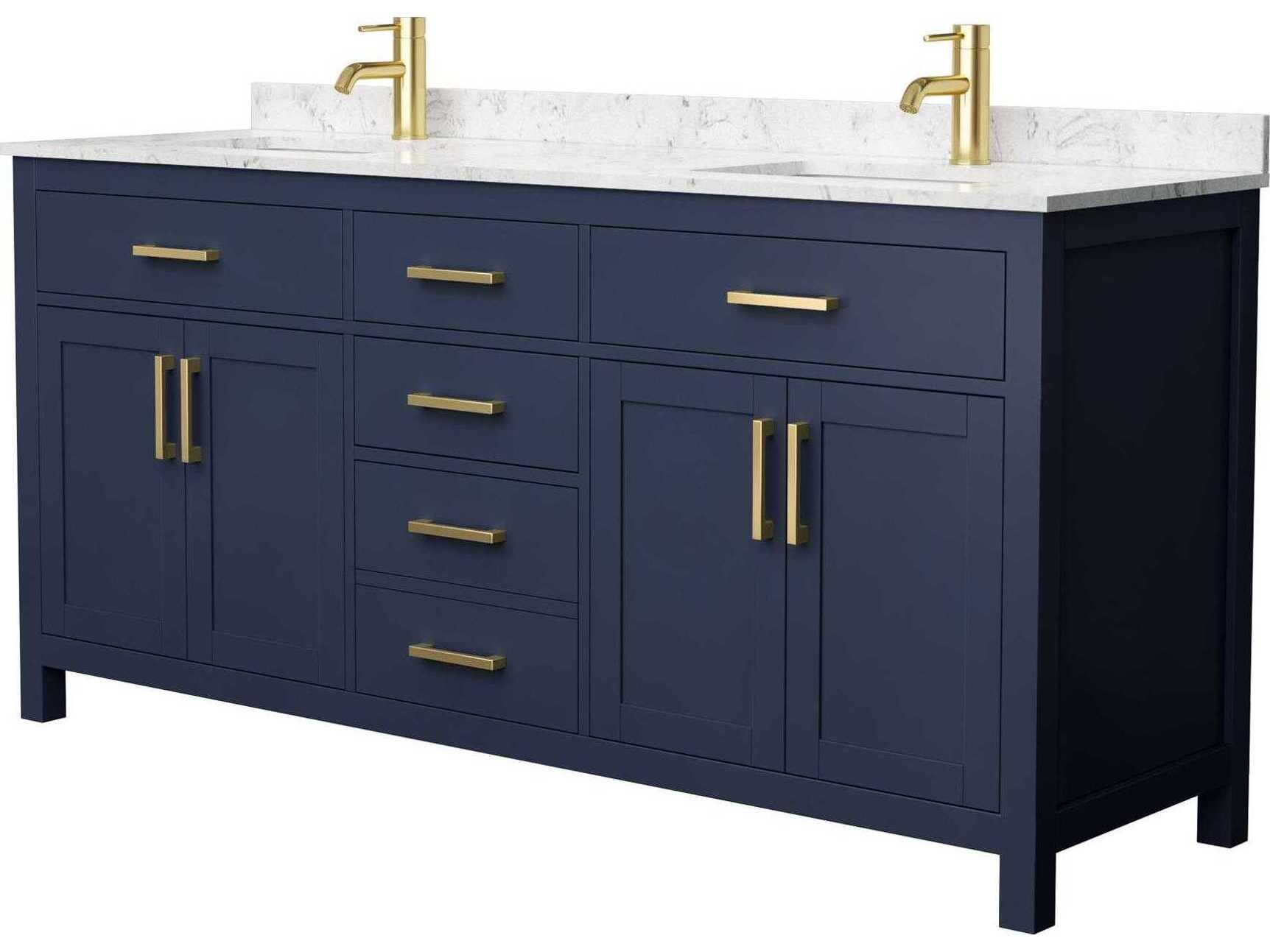 Wyndham Collection Beckett 72" Dark Blue Vanity
