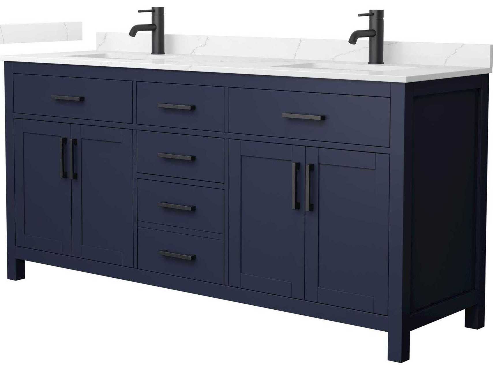 Wyndham Collection Beckett 72" Dark Blue Vanity