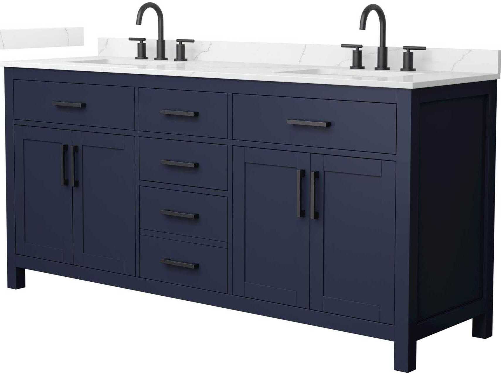 Wyndham Collection Beckett 72" Dark Blue Vanity