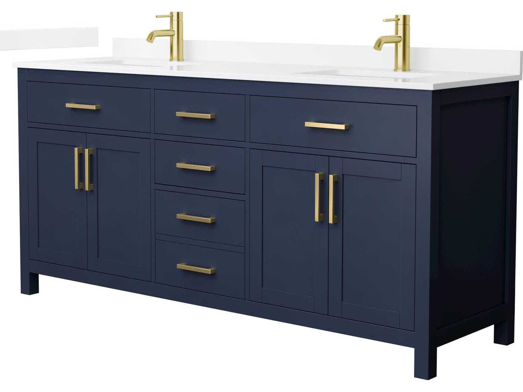 Wyndham Collection Beckett 72" Dark Blue Vanity