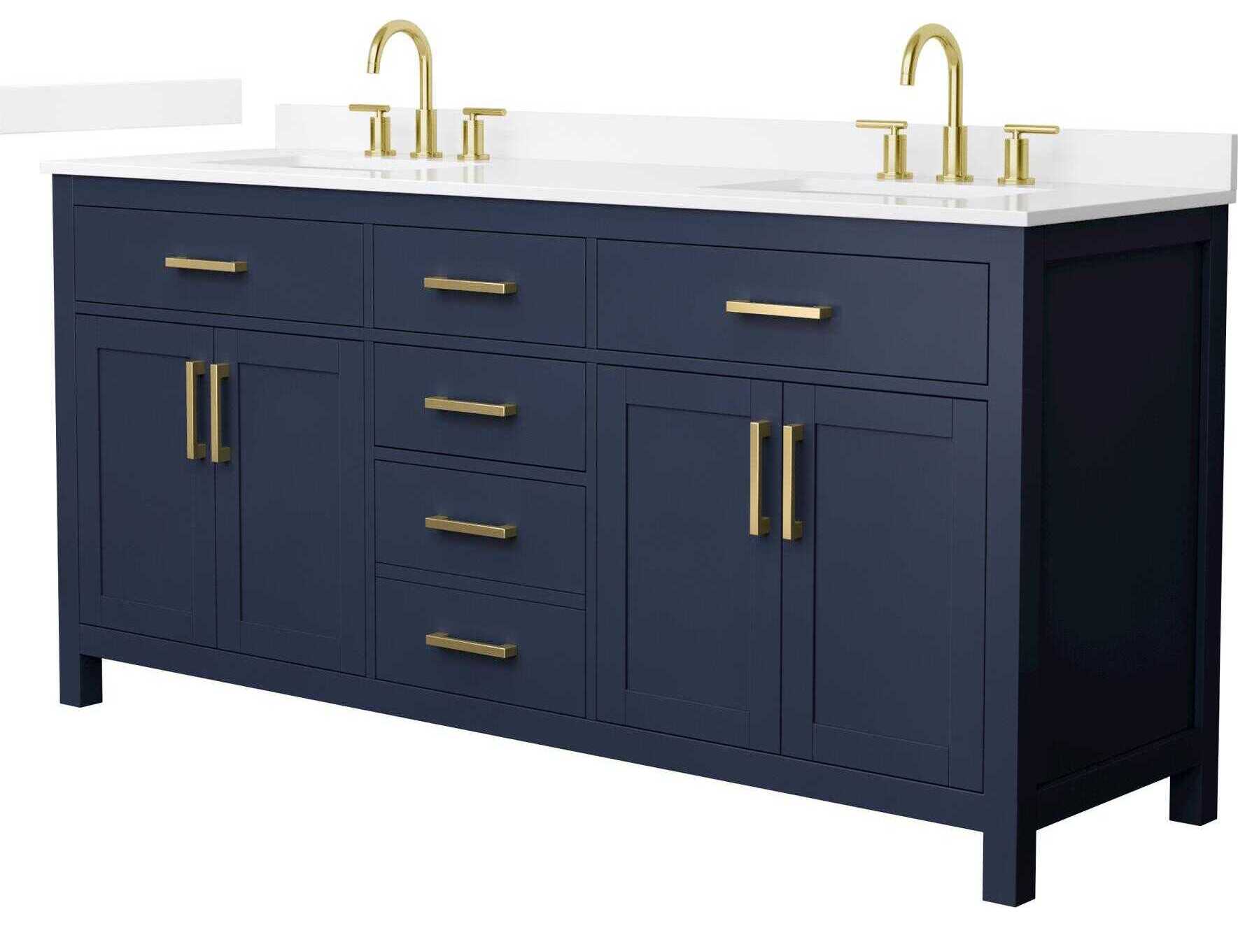 Wyndham Collection Beckett 72" Dark Blue Vanity