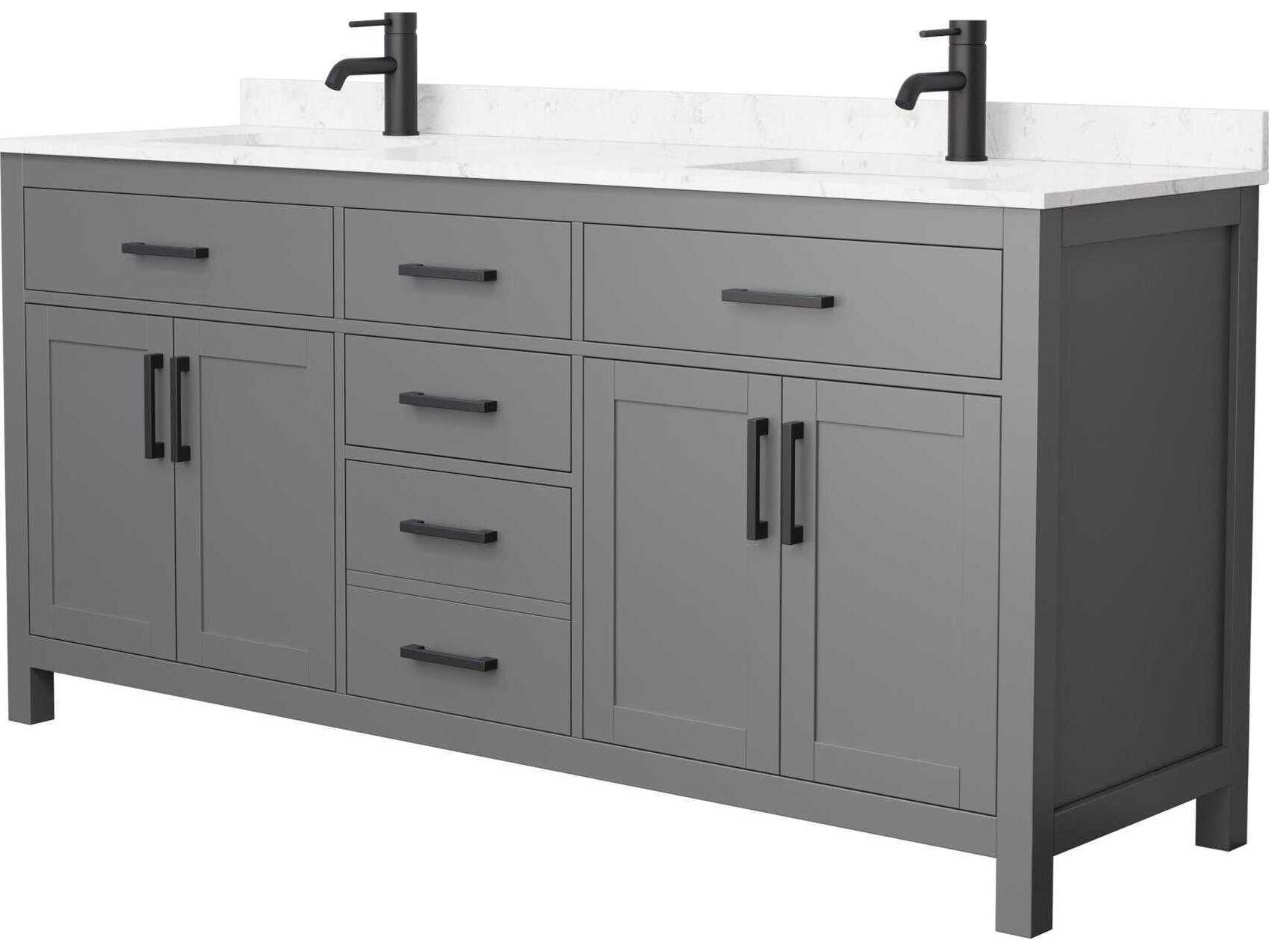 Wyndham Collection Beckett 72" Dark Gray Vanity