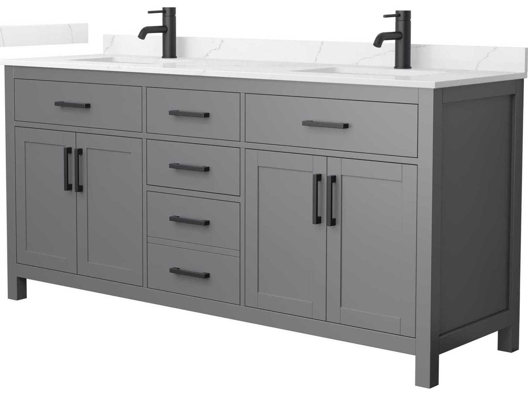 Wyndham Collection Beckett 72" Dark Gray Vanity
