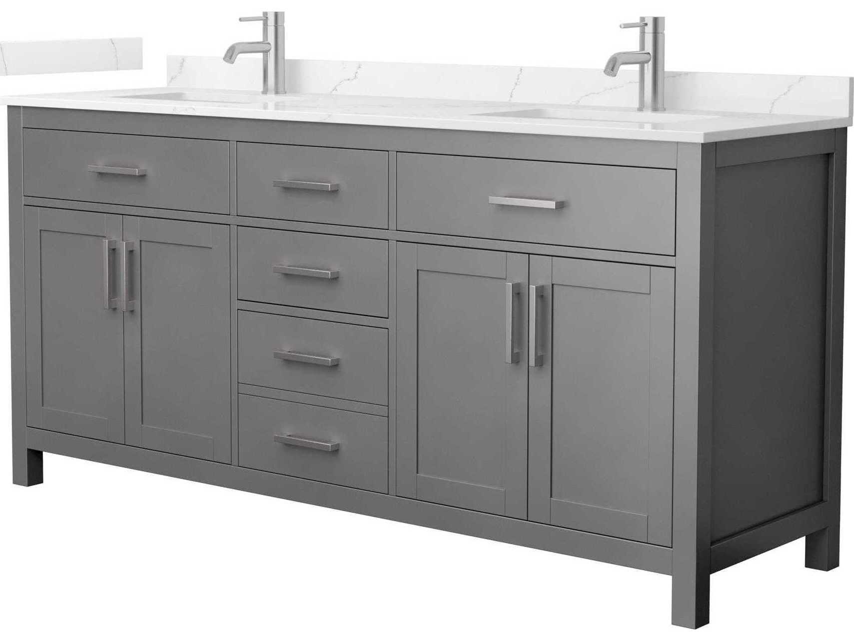 Wyndham Collection Beckett 72" Dark Gray Vanity
