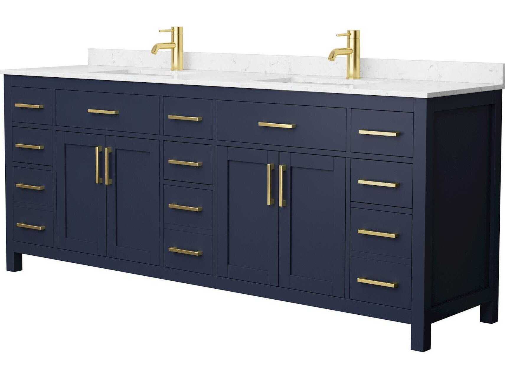 Wyndham Collection Beckett 84" Dark Blue Vanity