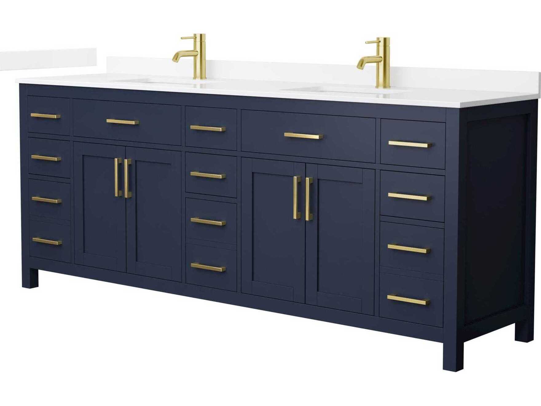 Wyndham Collection Beckett 84" Dark Blue Vanity
