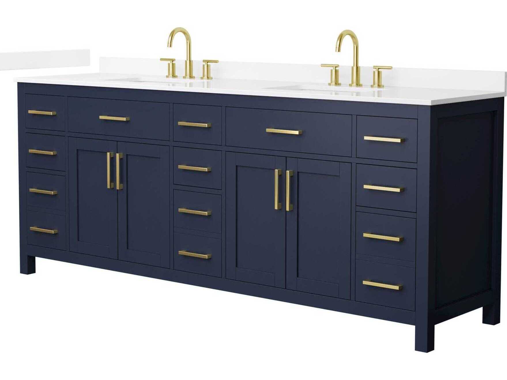 Wyndham Collection Beckett 84" Dark Blue Vanity