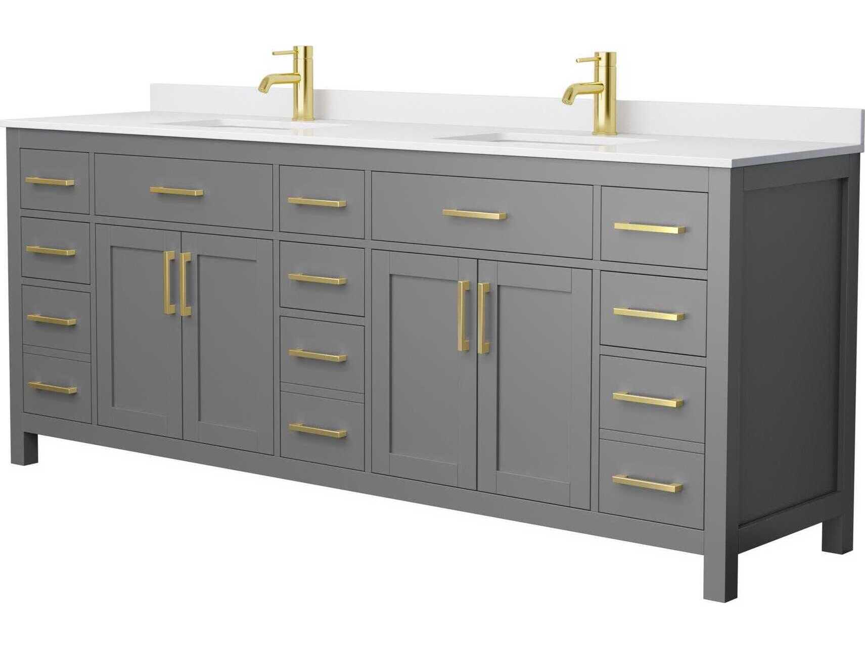 Wyndham Collection Beckett 84" Dark Gray Vanity