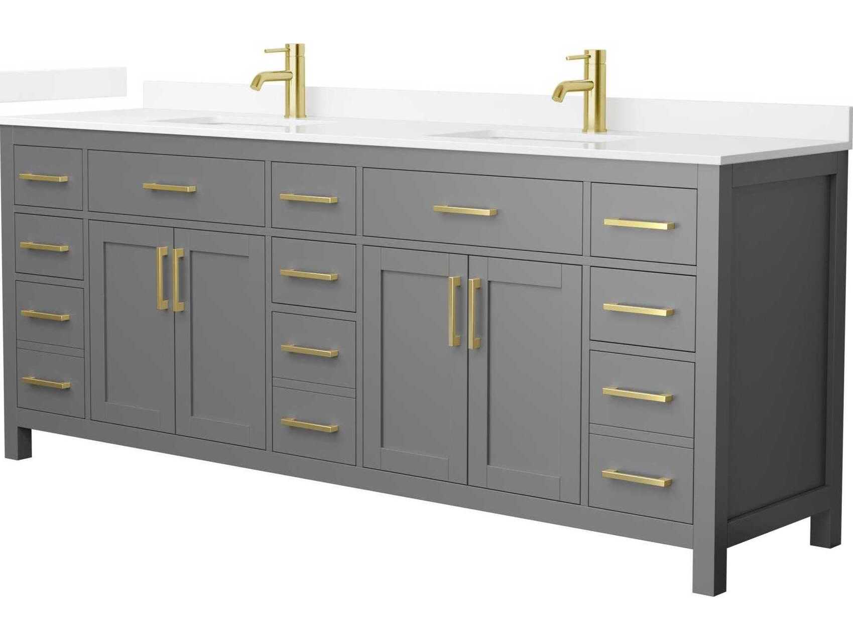 Wyndham Collection Beckett 84" Dark Gray Vanity