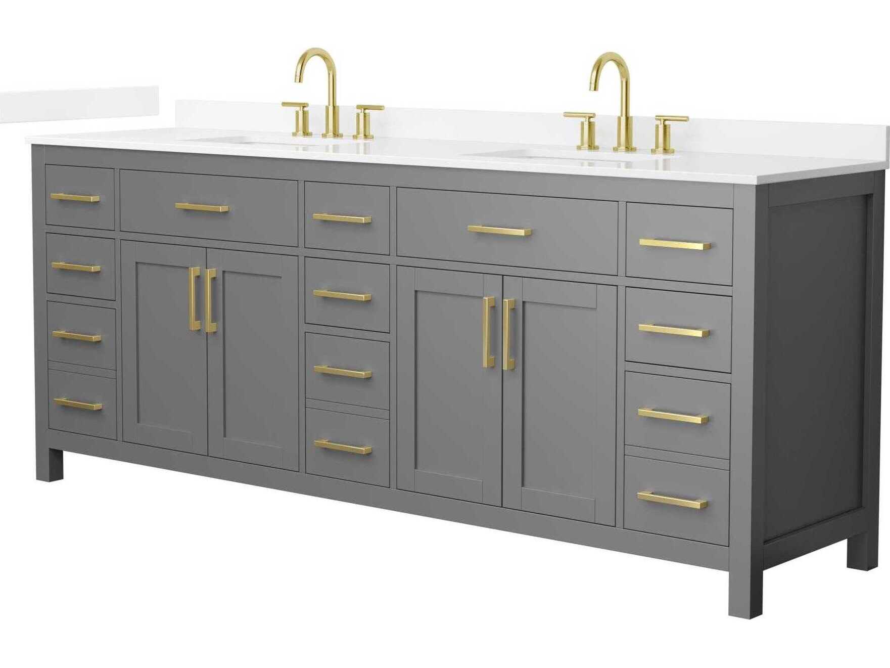 Wyndham Collection Beckett 84" Dark Gray Vanity