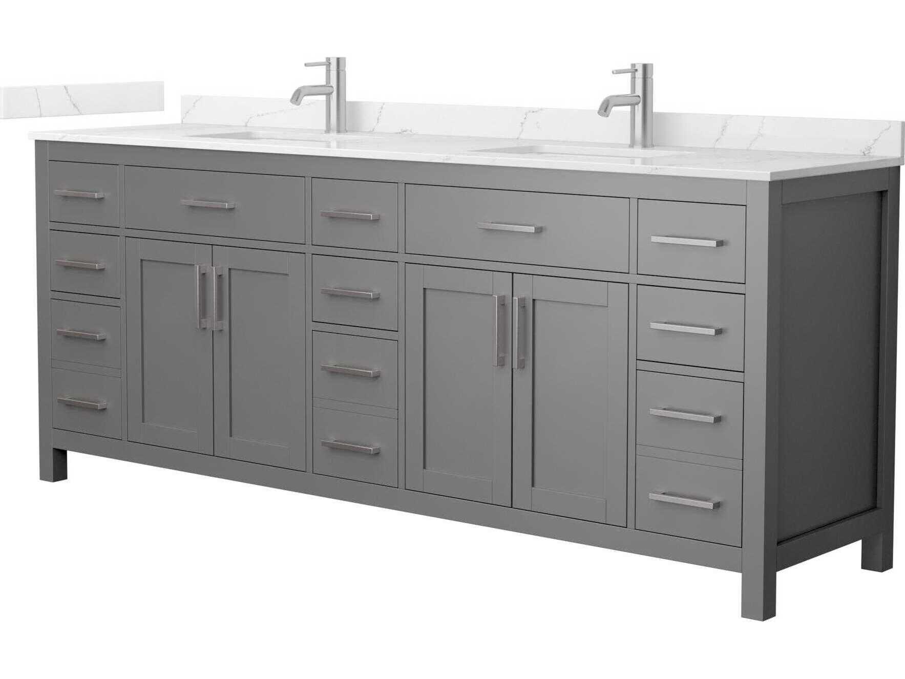 Wyndham Collection Beckett 84" Dark Gray Vanity
