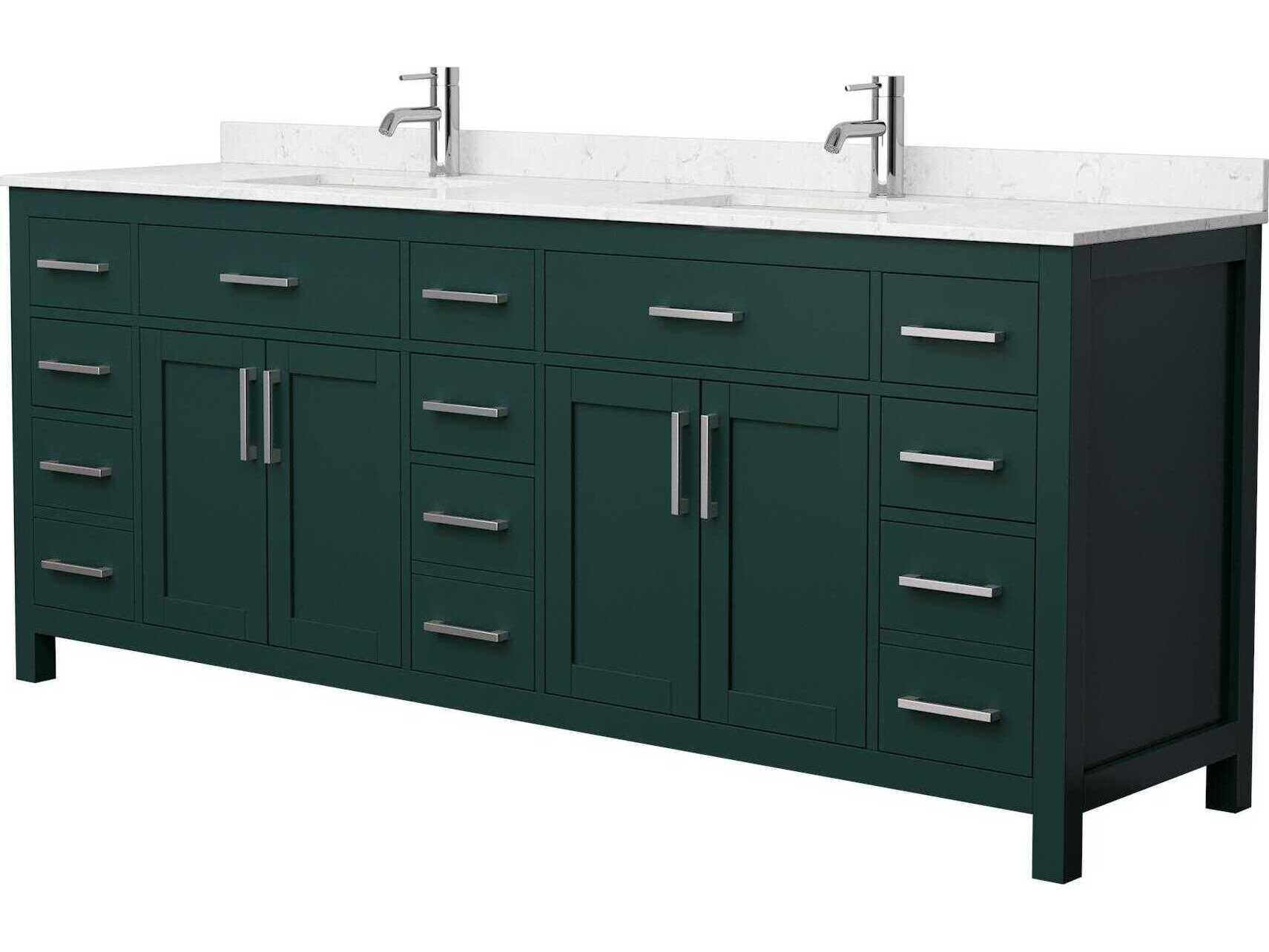 Wyndham Collection Beckett 84" Green Vanity