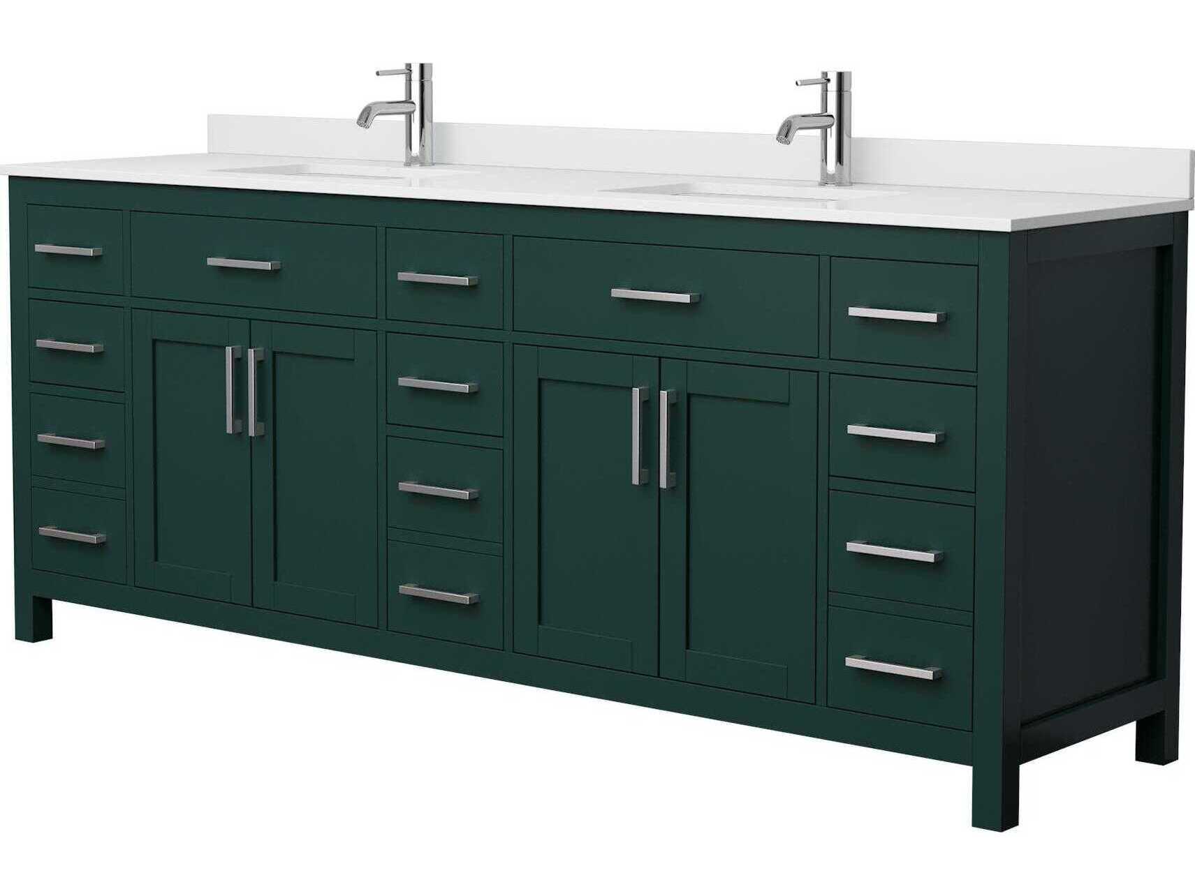 Wyndham Collection Beckett 84" Green Vanity
