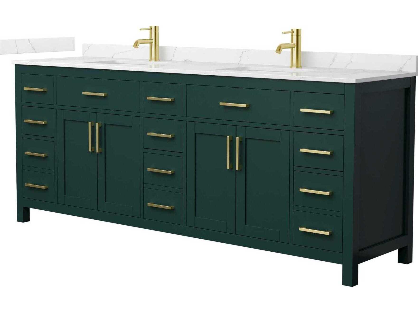 Wyndham Collection Beckett 84" Green Vanity