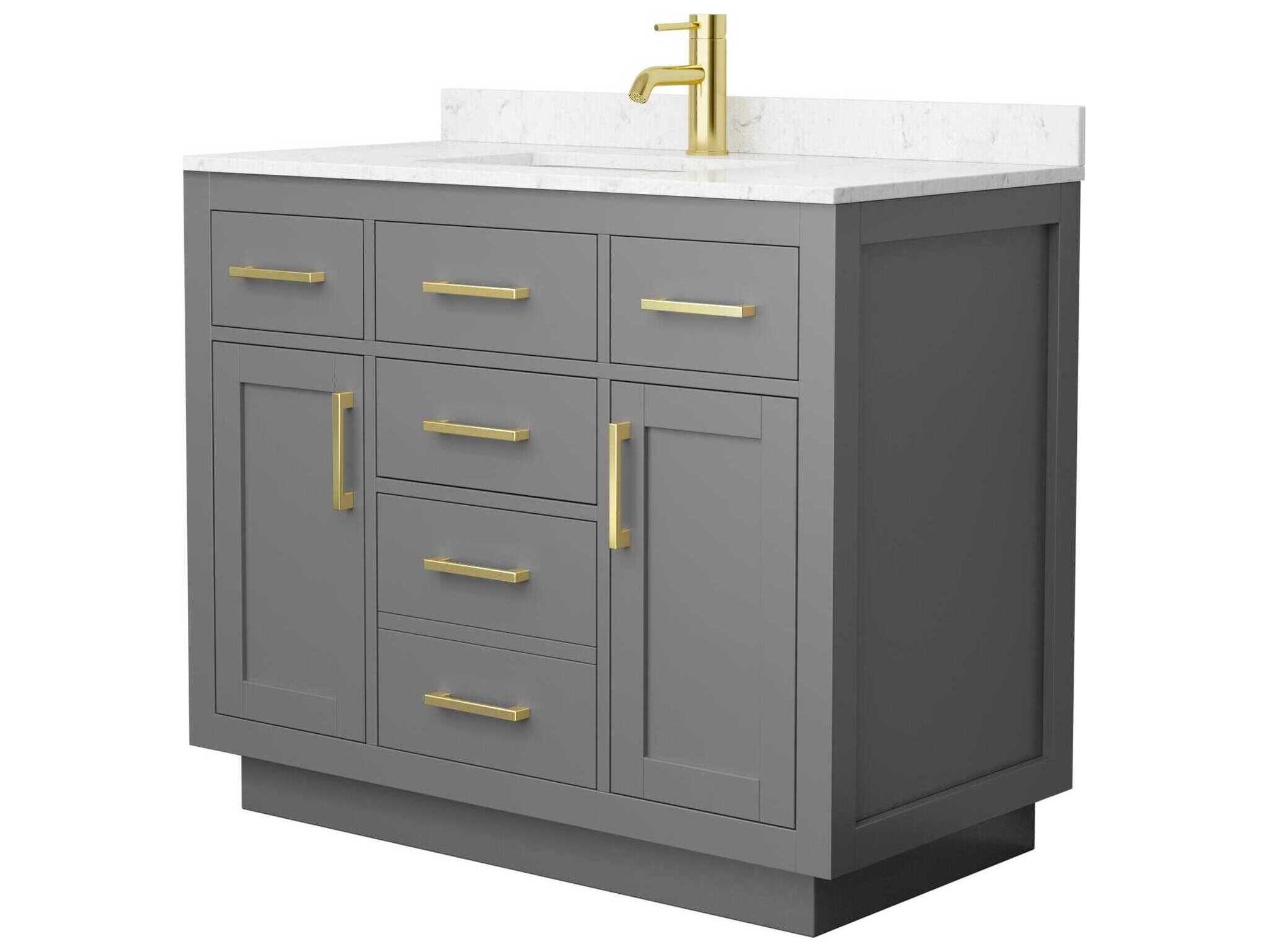 Wyndham Collection Beckett-TK 42" Dark Gray Vanity with Toe Kick