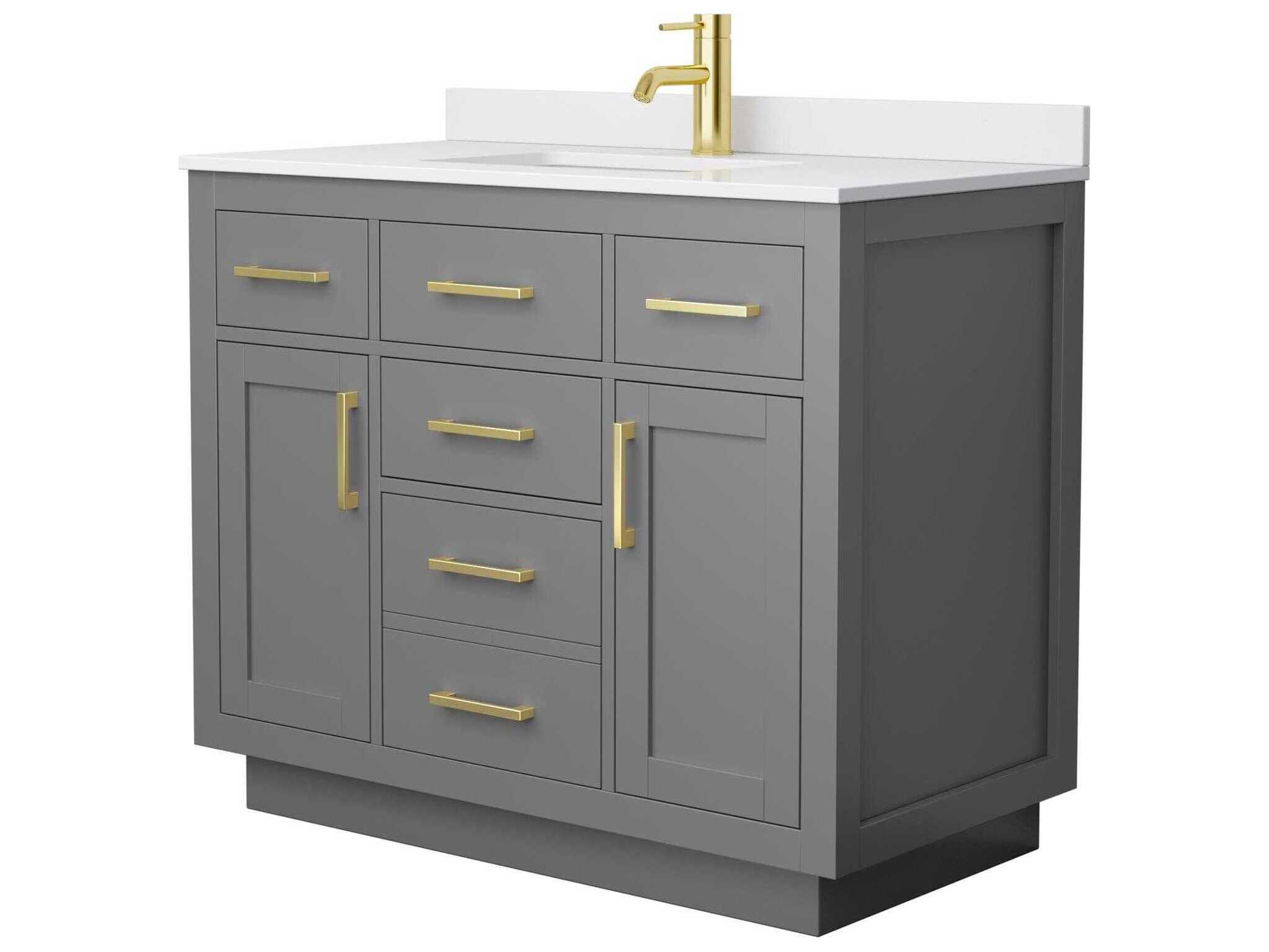 Wyndham Collection Beckett-TK 42" Dark Gray Vanity with Toe Kick