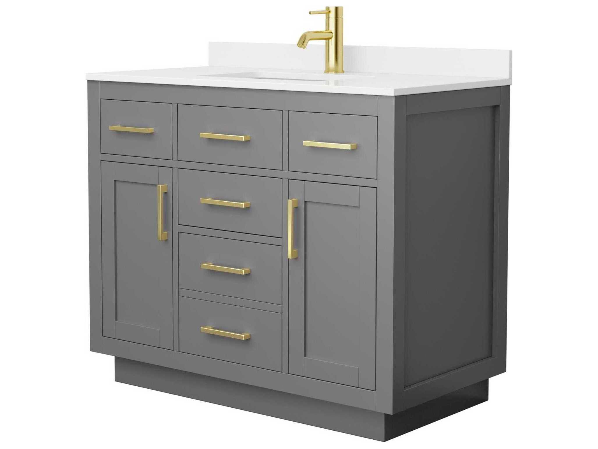 Wyndham Collection Beckett-TK 42" Dark Gray Vanity with Toe Kick