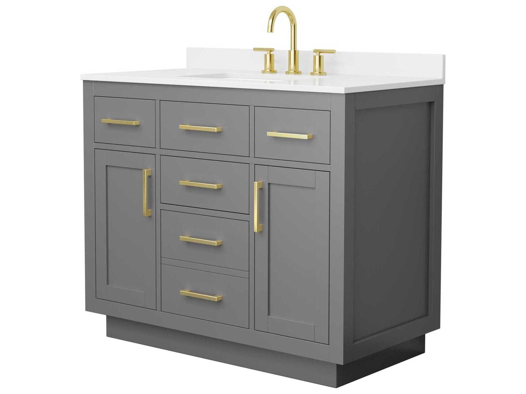 Wyndham Collection Beckett-TK 42" Dark Gray Vanity with Toe Kick