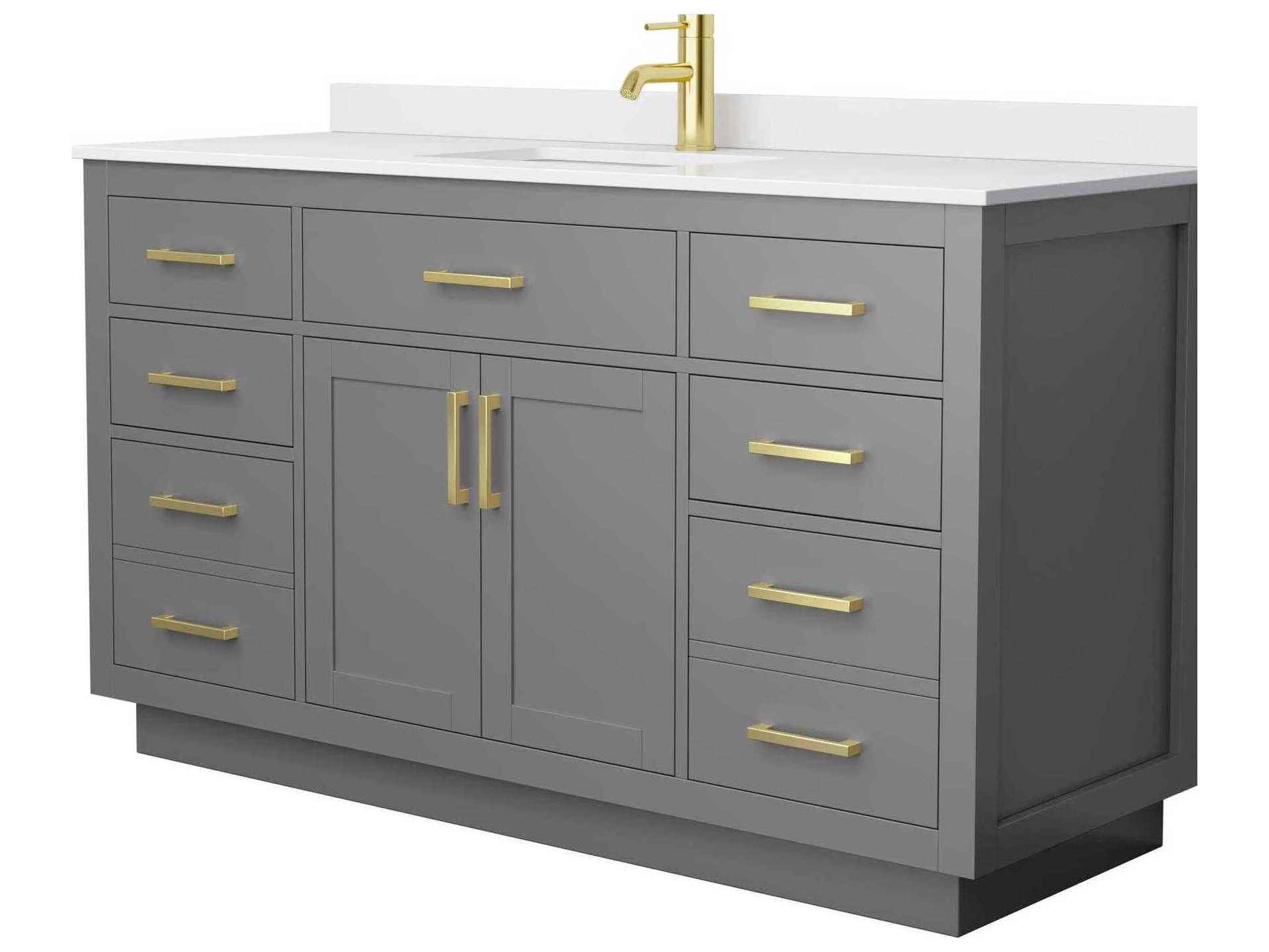 Wyndham Collection Beckett-TK 60" Dark Gray Vanity with Toe Kick