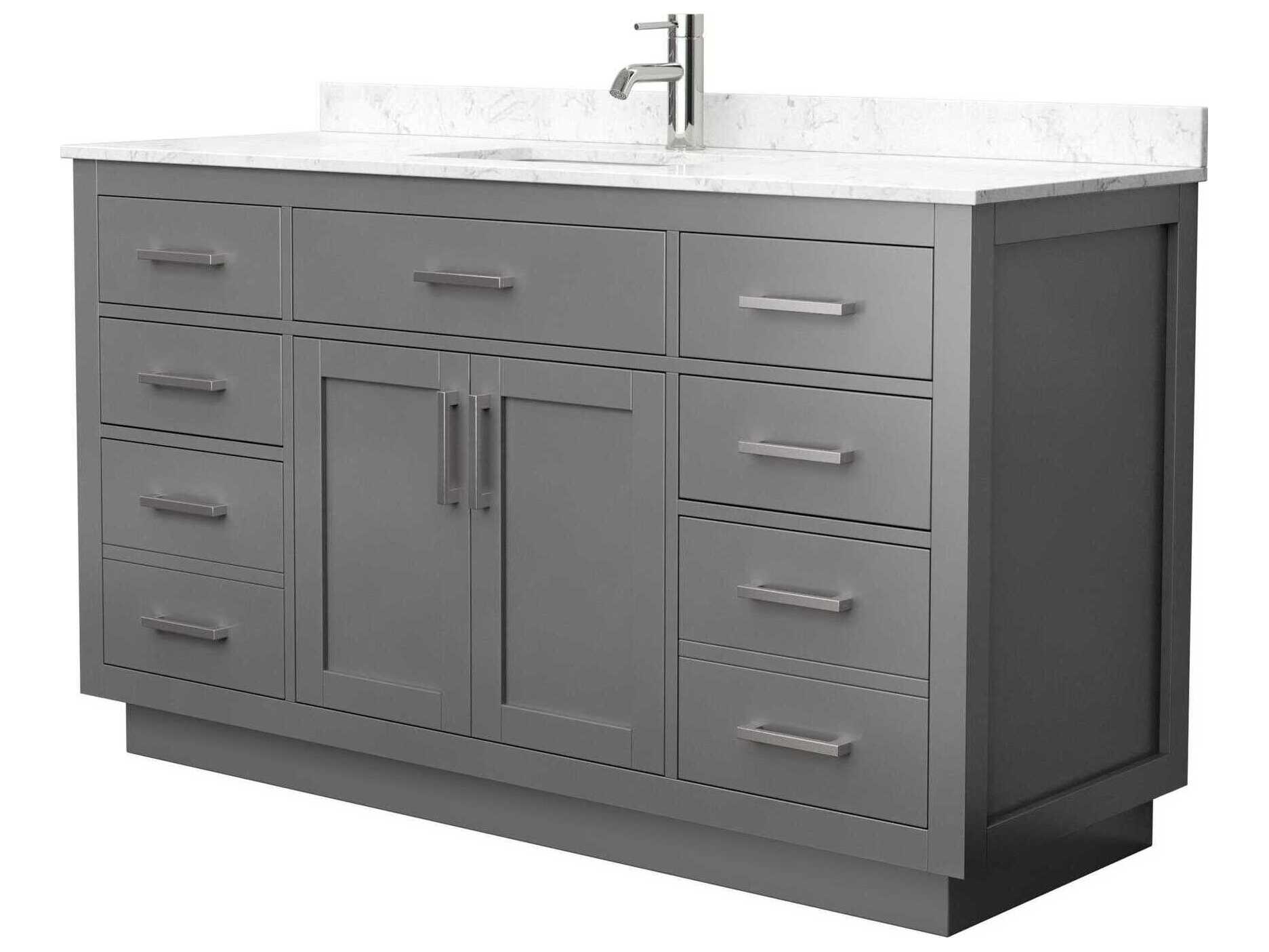 Wyndham Collection Beckett-TK 60" Dark Gray Vanity with Toe Kick