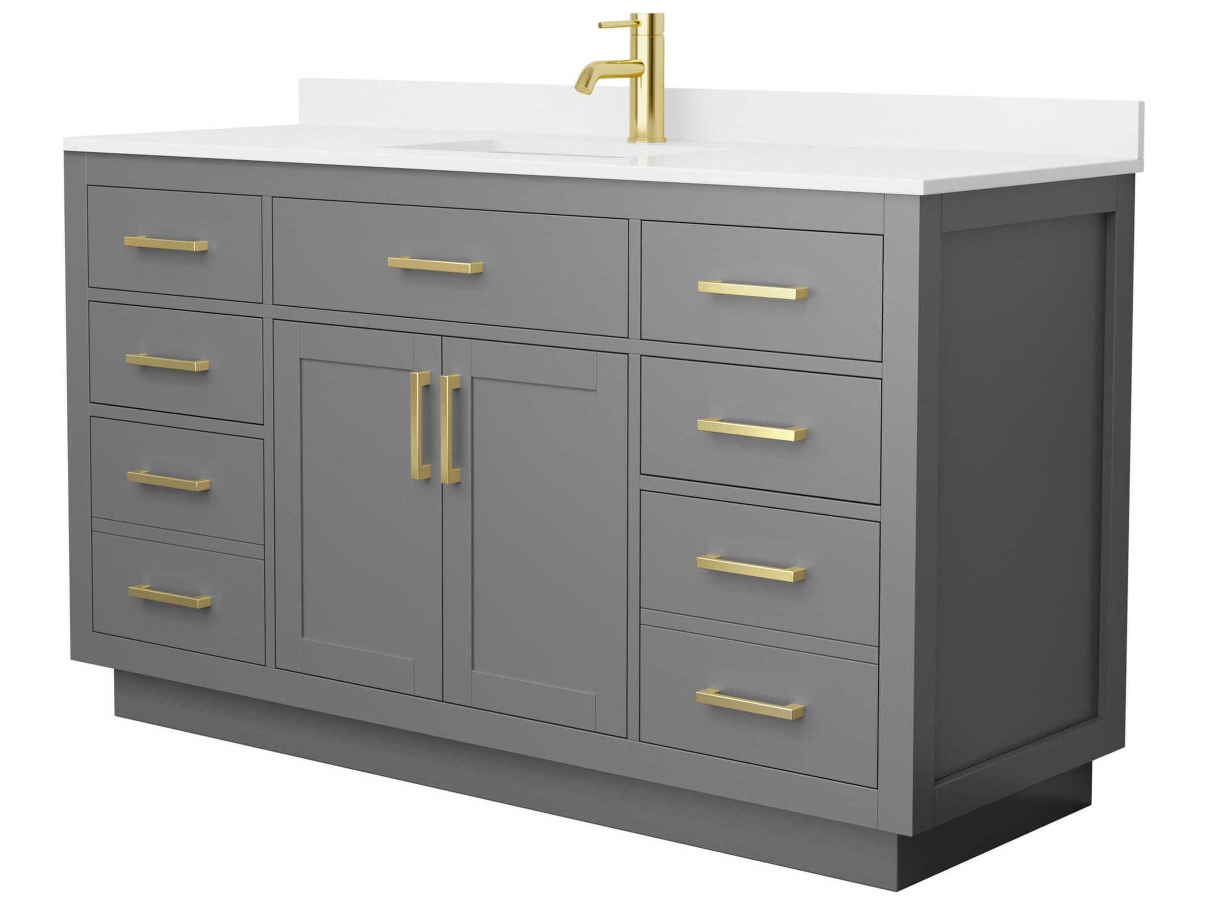 Wyndham Collection Beckett-TK 60" Dark Gray Vanity with Toe Kick