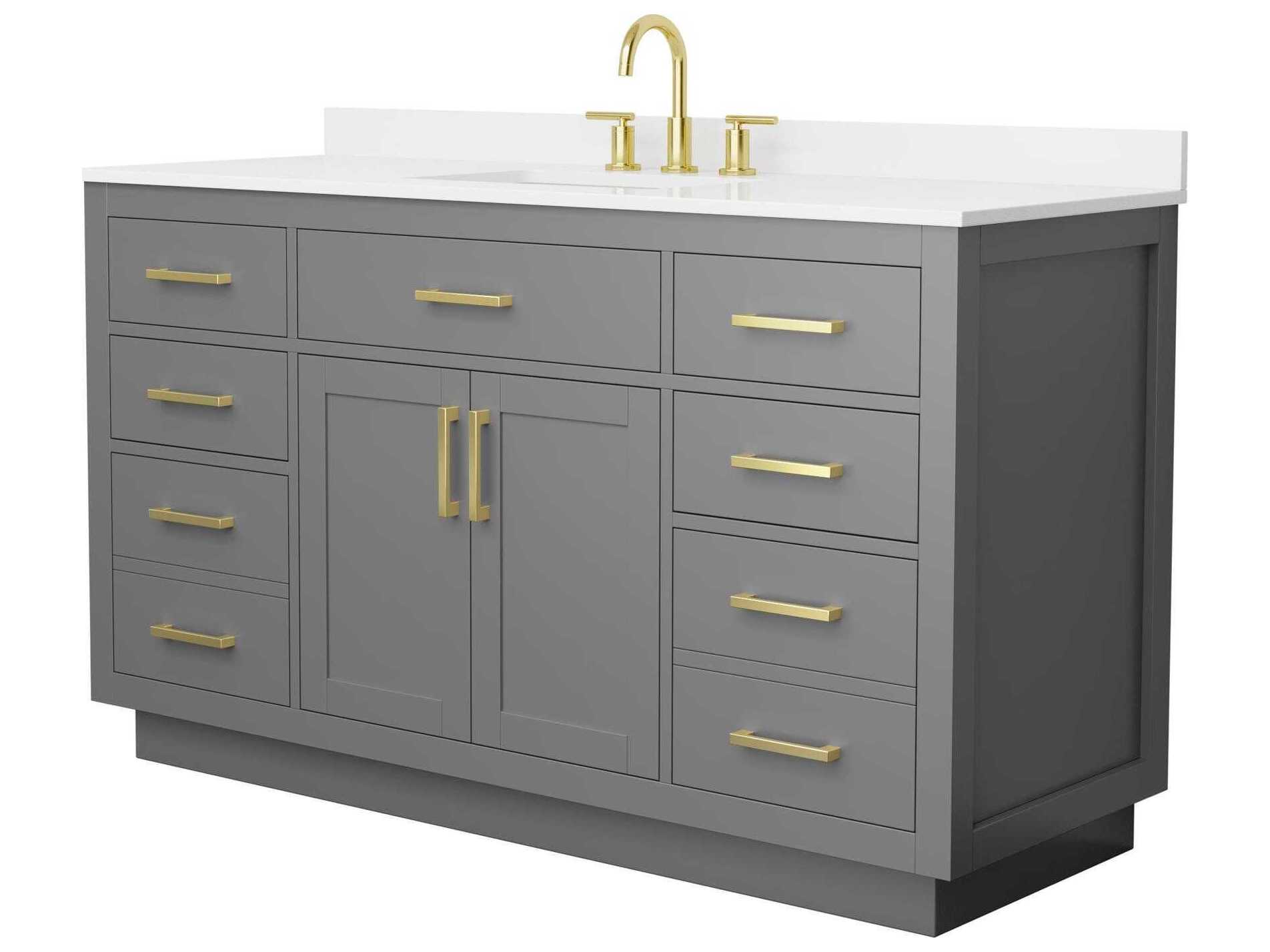 Wyndham Collection Beckett-TK 60" Dark Gray Vanity with Toe Kick