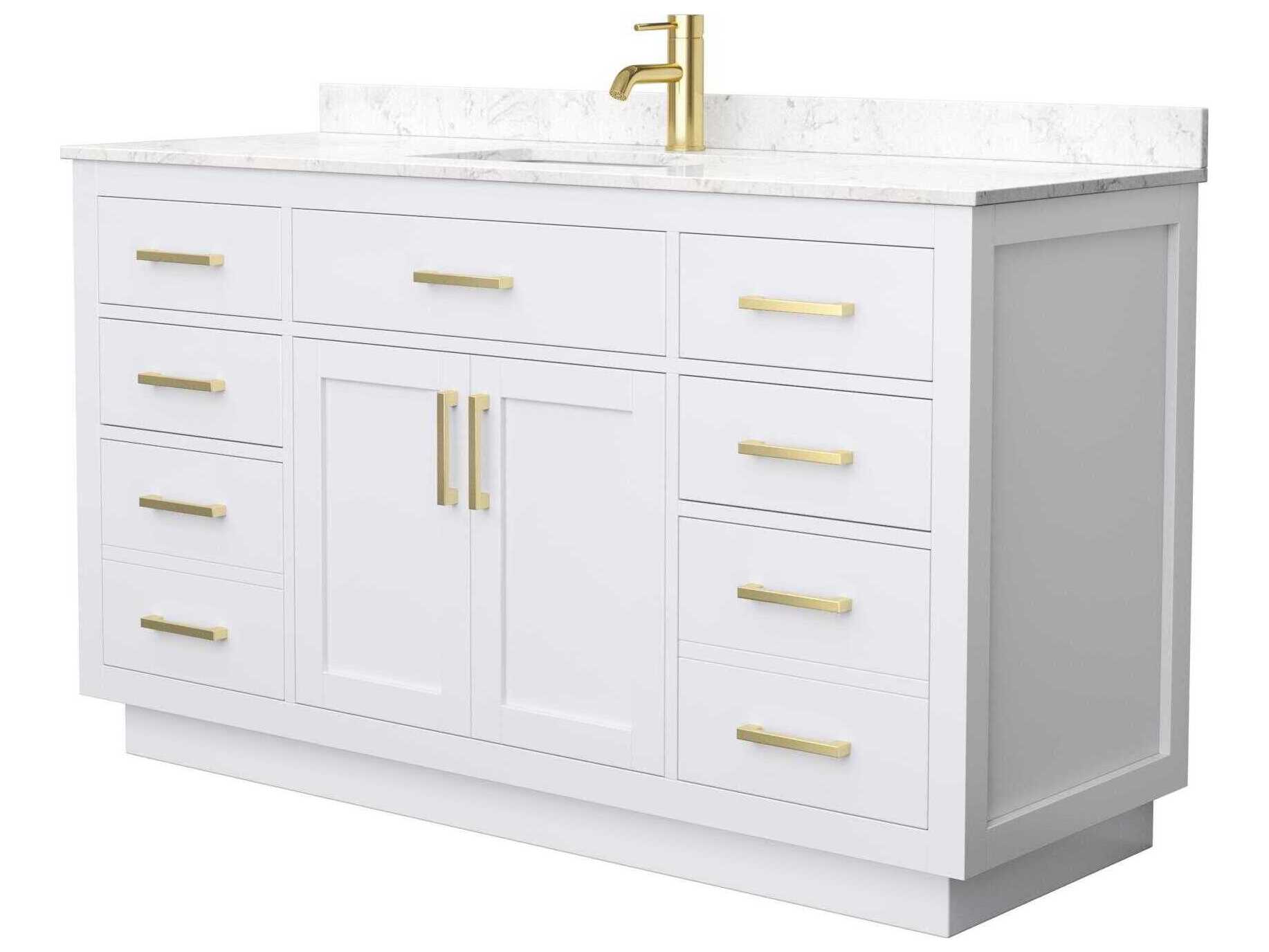 Wyndham Collection Beckett-TK 60" White Vanity with Toe Kick
