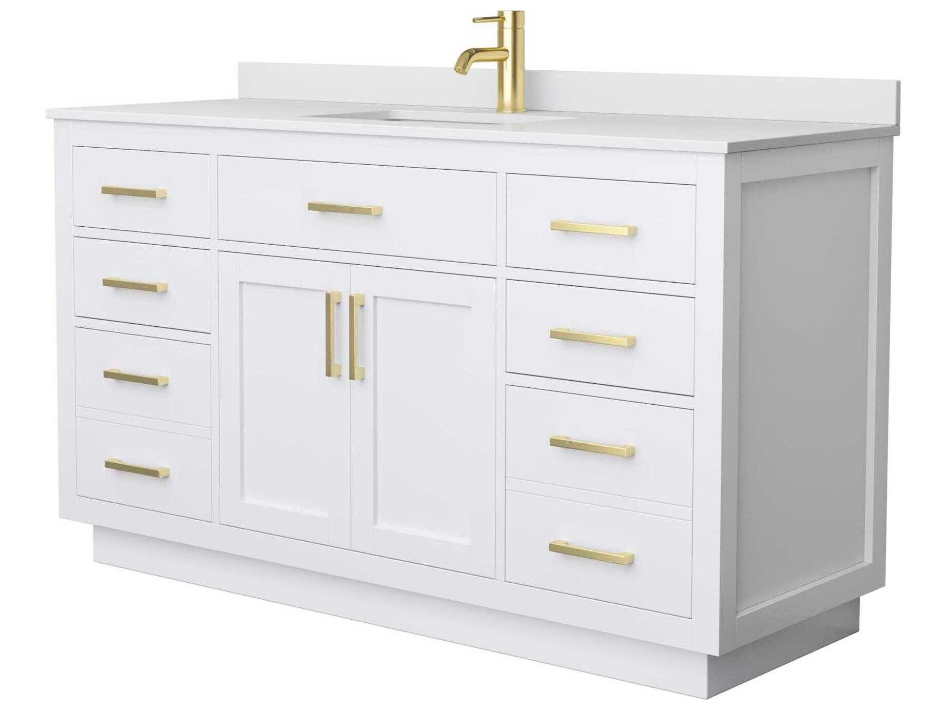 Wyndham Collection Beckett-TK 60" White Vanity with Toe Kick