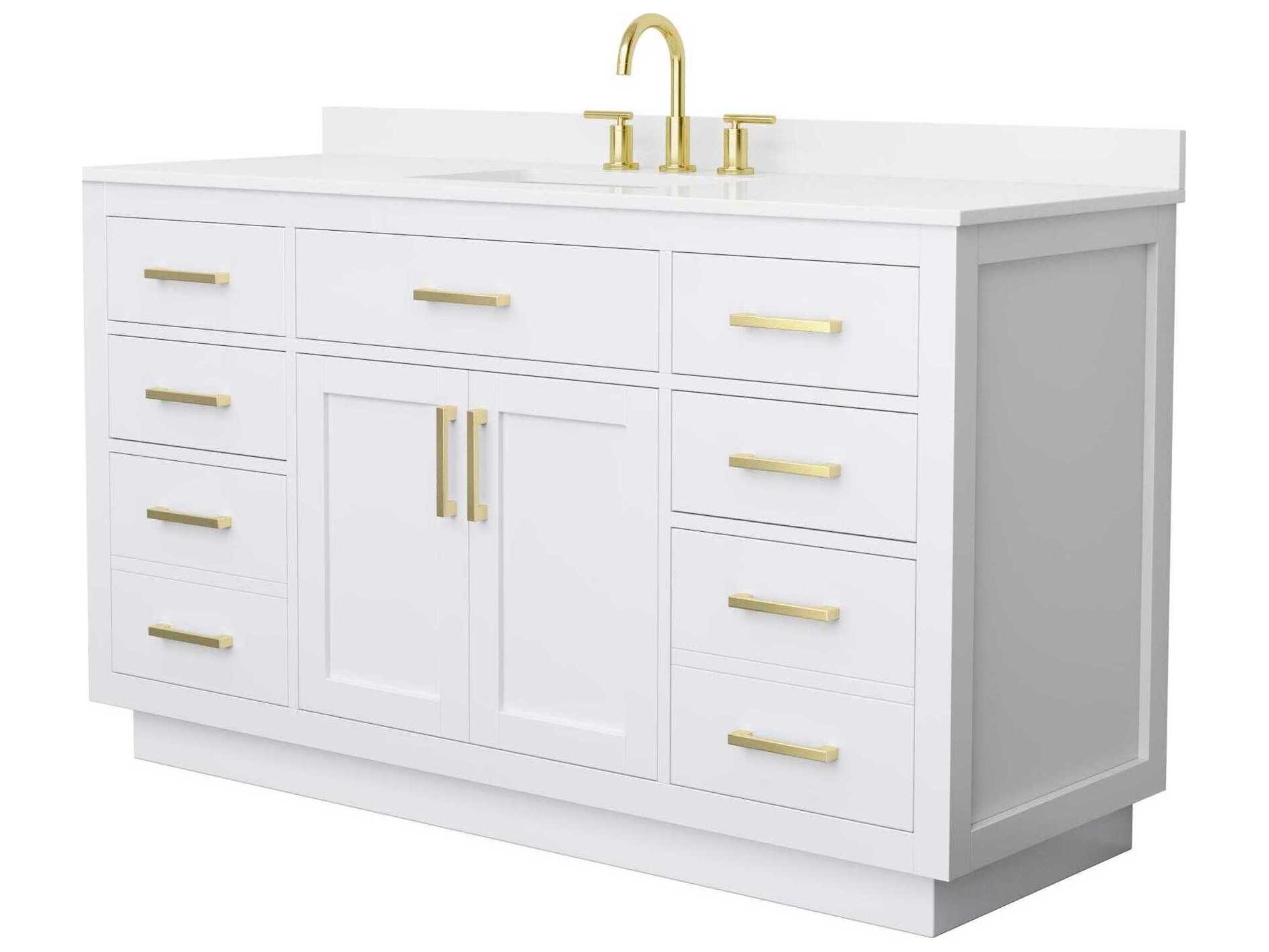 Wyndham Collection Beckett-TK 60" White Vanity with Toe Kick