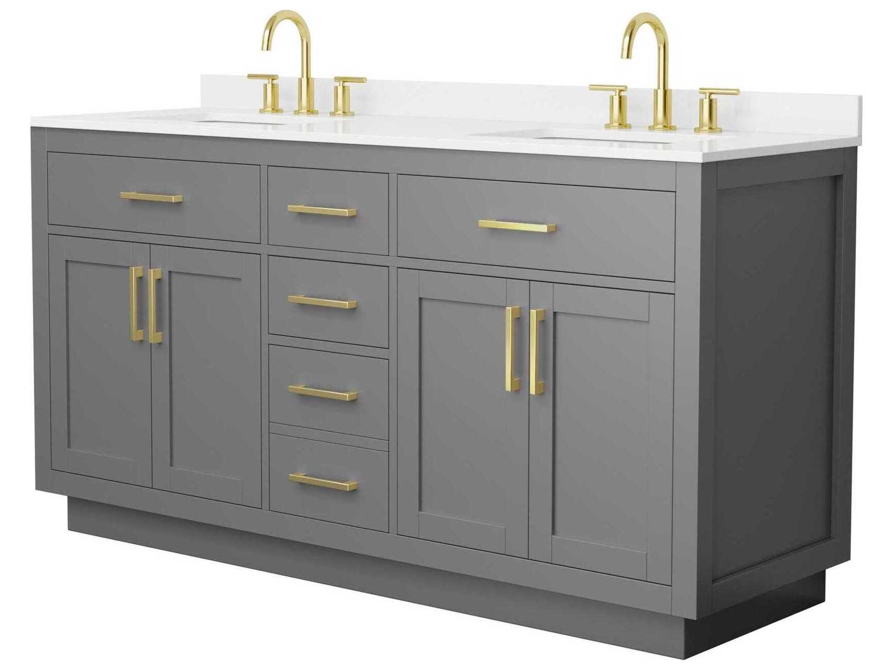 Wyndham Collection Beckett-TK 66" Dark Gray Vanity with Toe Kick
