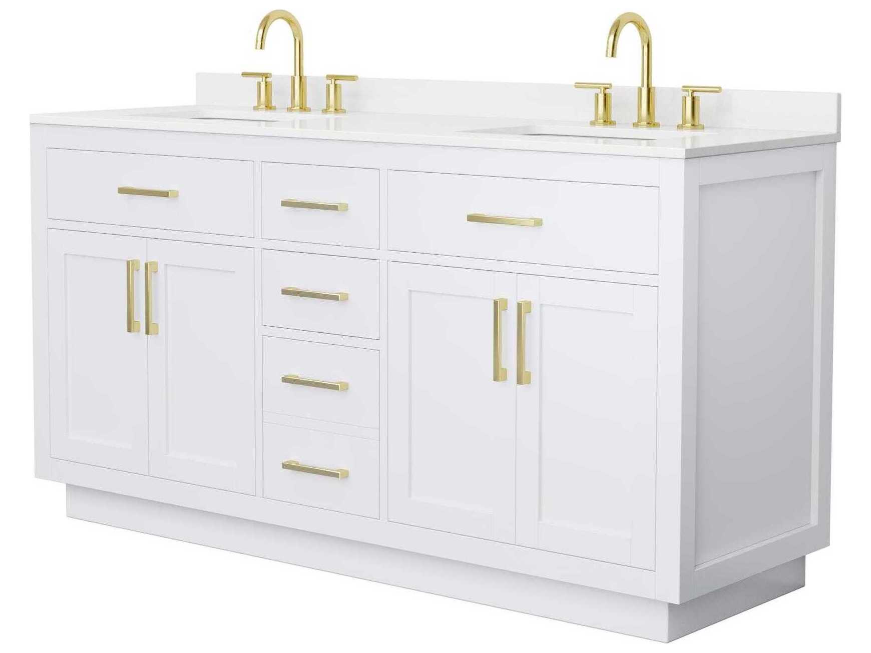 Wyndham Collection Beckett-TK 66" White Vanity with Toe Kick