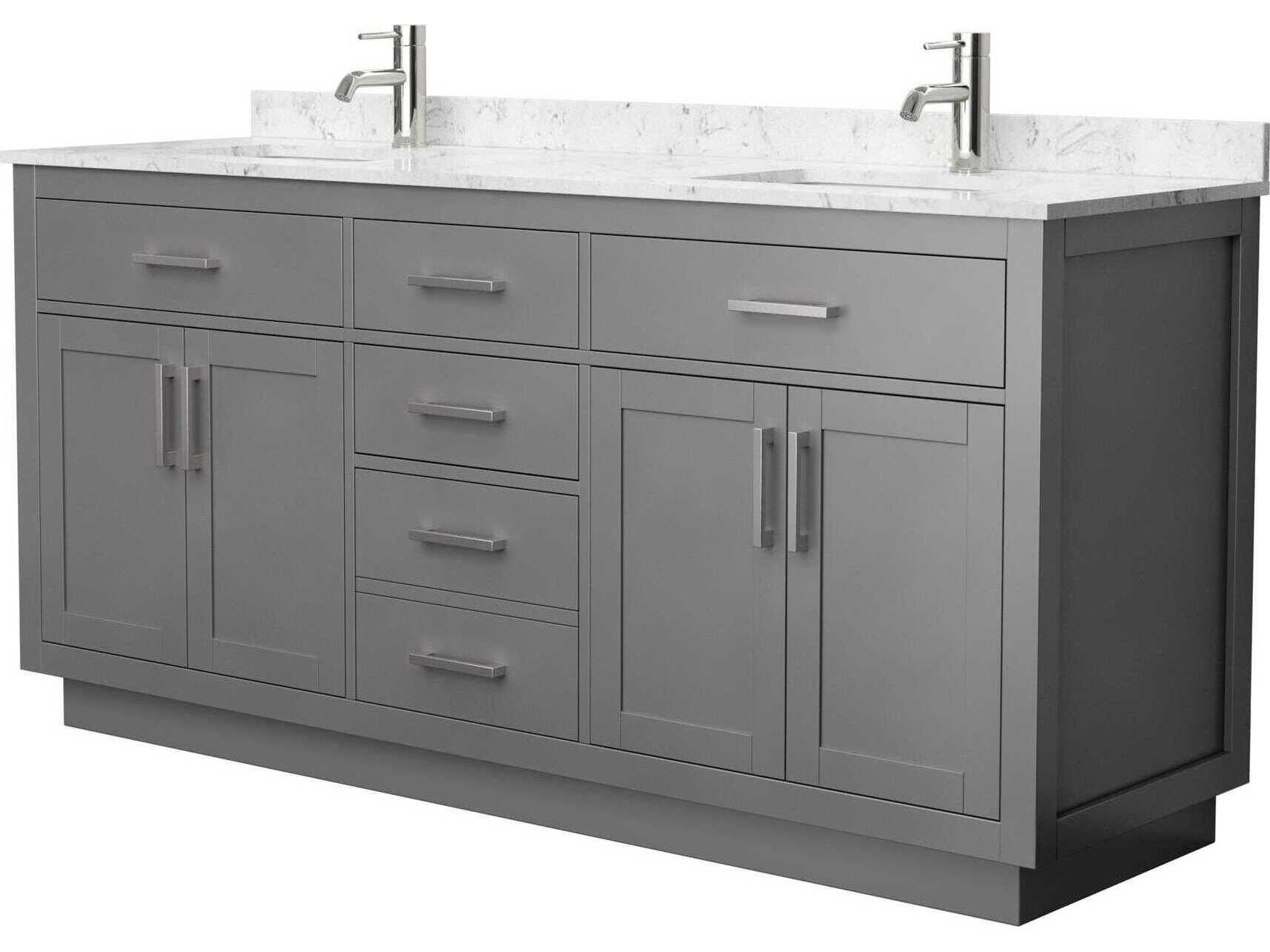Wyndham Collection Beckett-TK 72" Dark Gray Vanity with Toe Kick