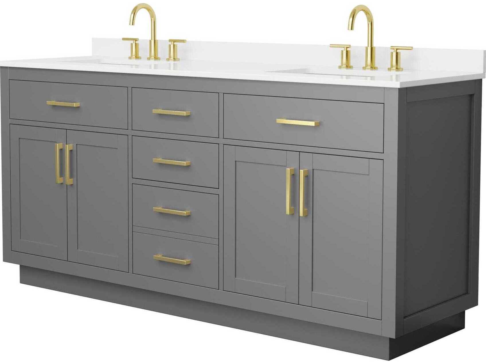 Wyndham Collection Beckett-TK 72" Dark Gray Vanity with Toe Kick