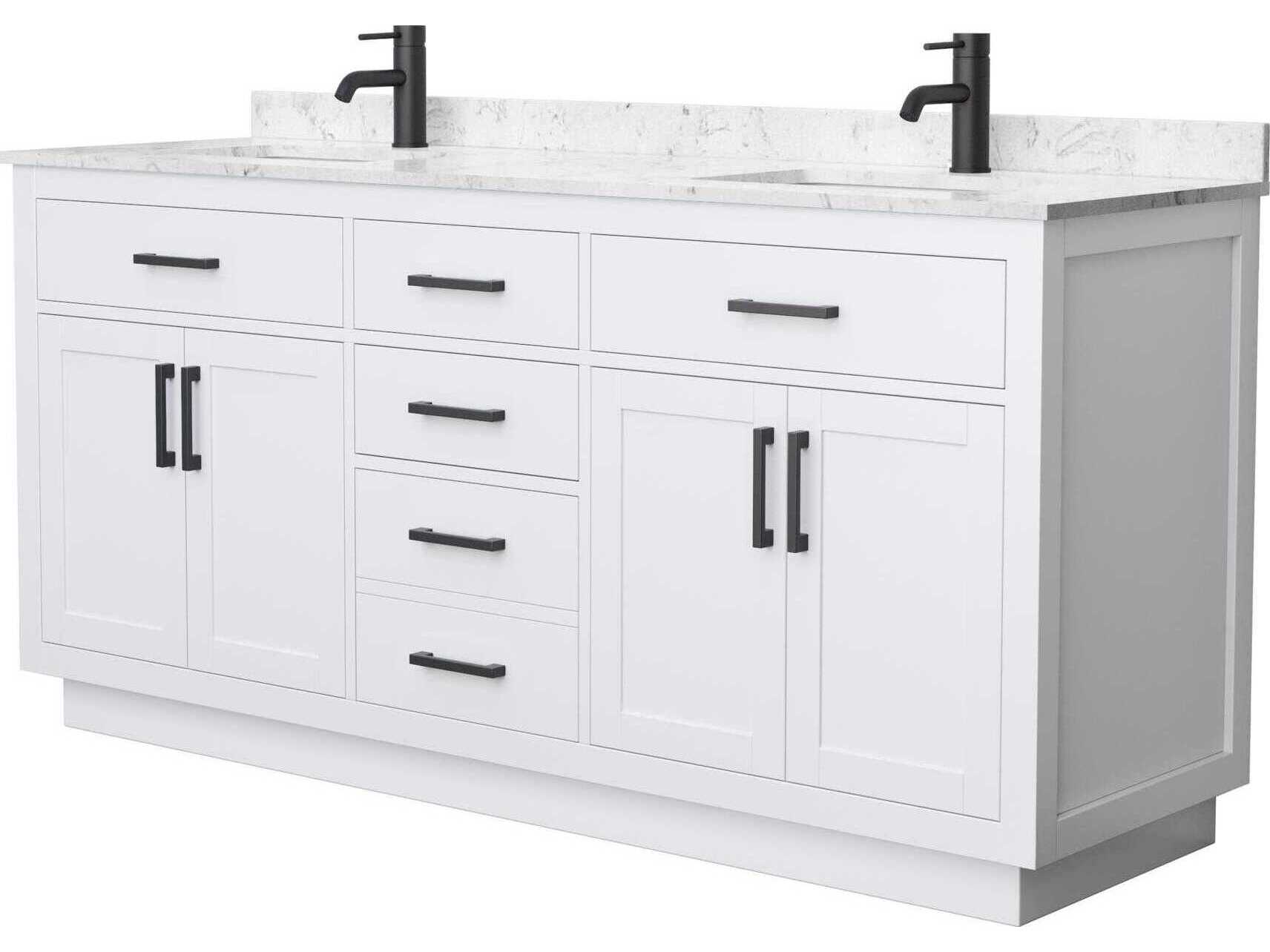 Wyndham Collection Beckett-TK 72" White Vanity with Toe Kick