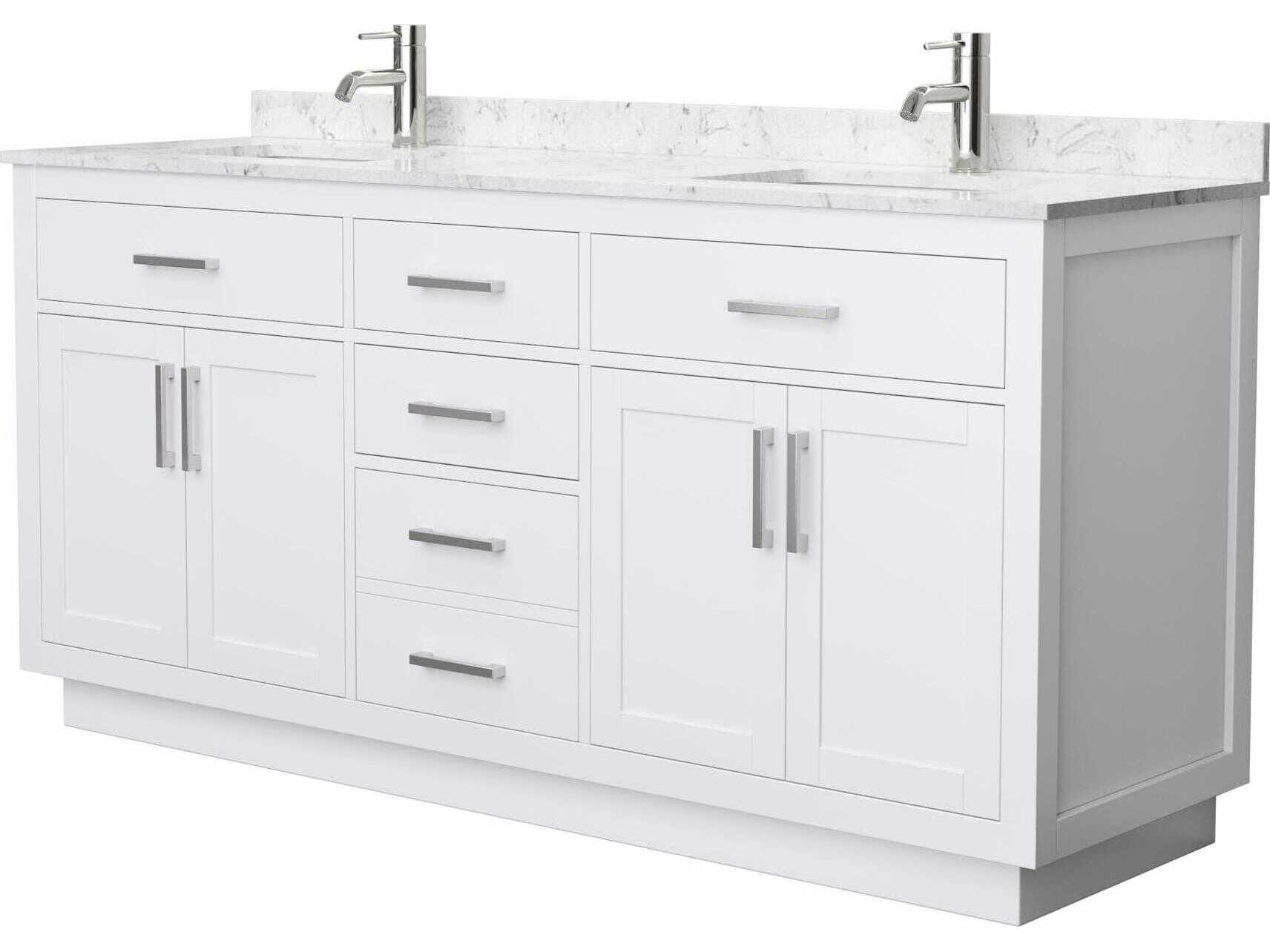 Wyndham Collection Beckett-TK 72" White Vanity with Toe Kick
