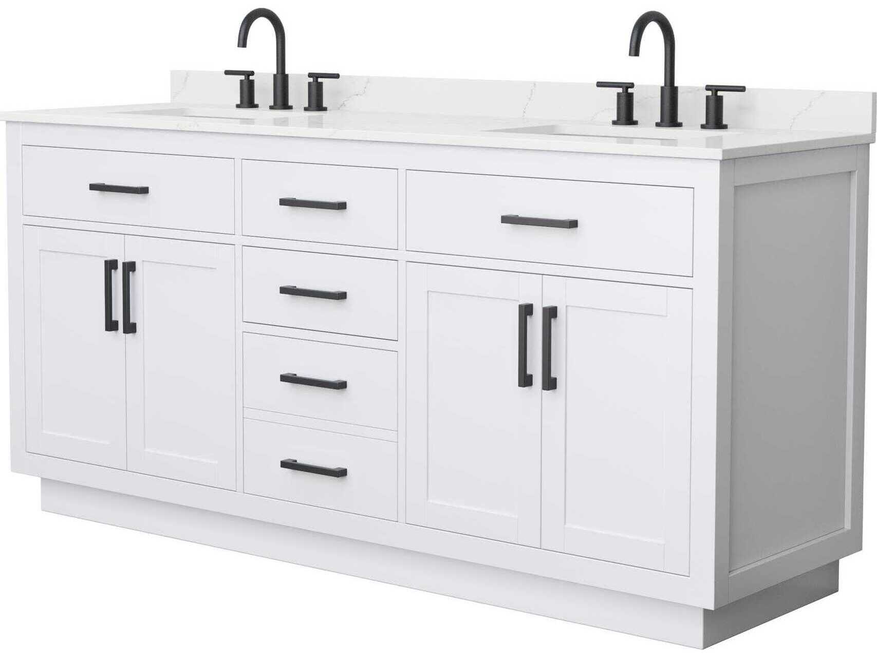 Wyndham Collection Beckett-TK 72" White Vanity with Toe Kick