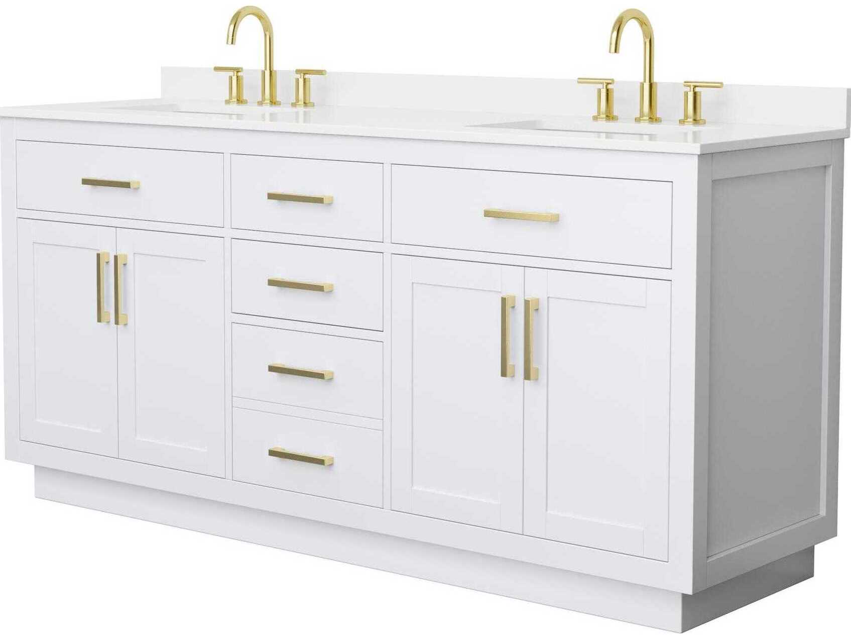Wyndham Collection Beckett-TK 72" White Vanity with Toe Kick